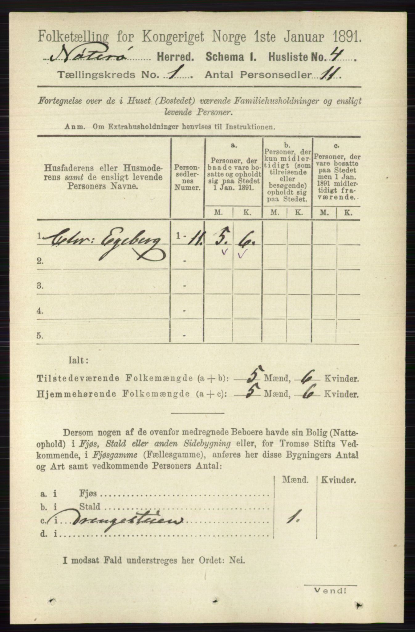 RA, 1891 census for 0722 Nøtterøy, 1891, p. 37