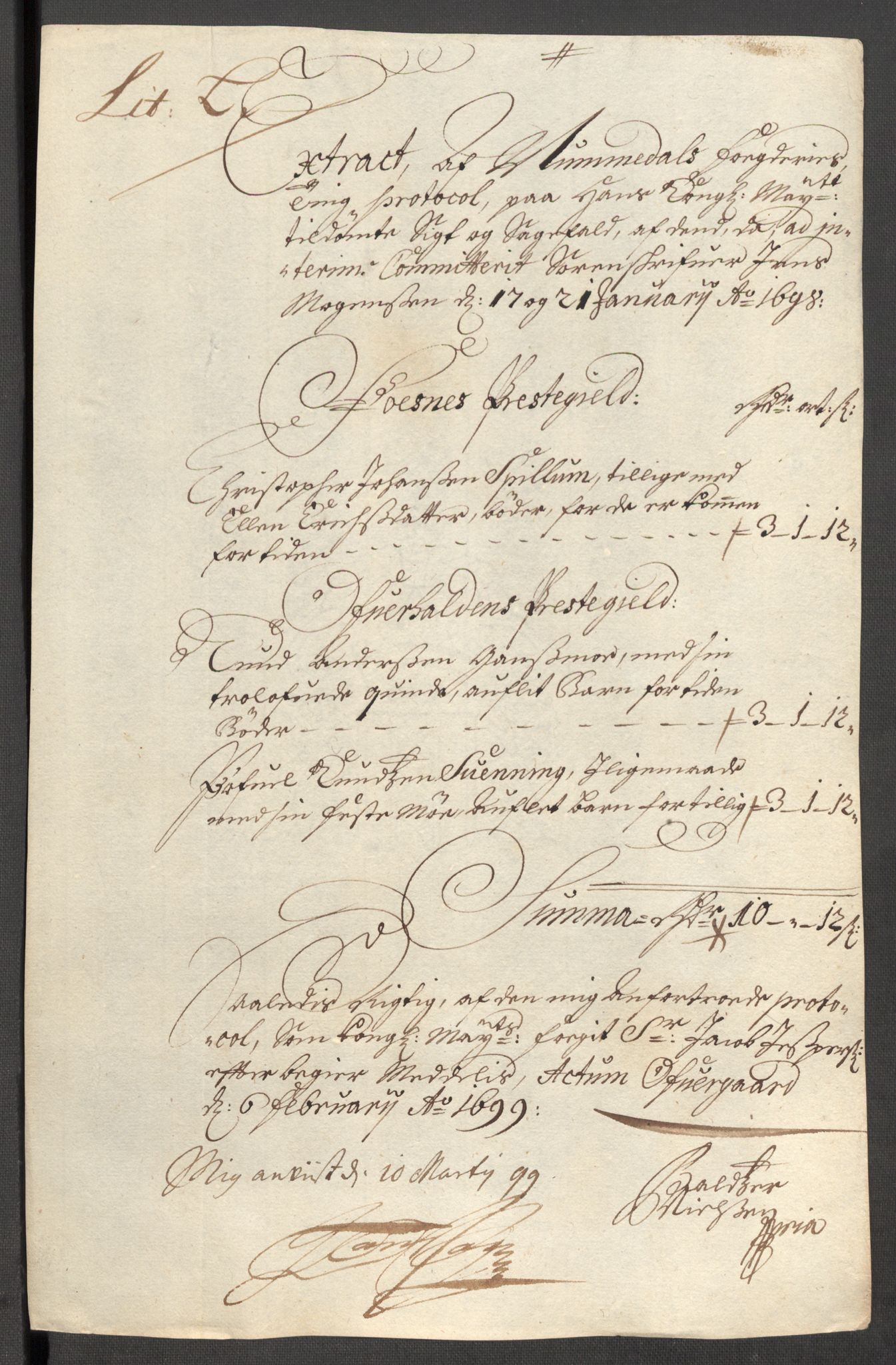 Rentekammeret inntil 1814, Reviderte regnskaper, Fogderegnskap, AV/RA-EA-4092/R64/L4425: Fogderegnskap Namdal, 1696-1698, p. 436