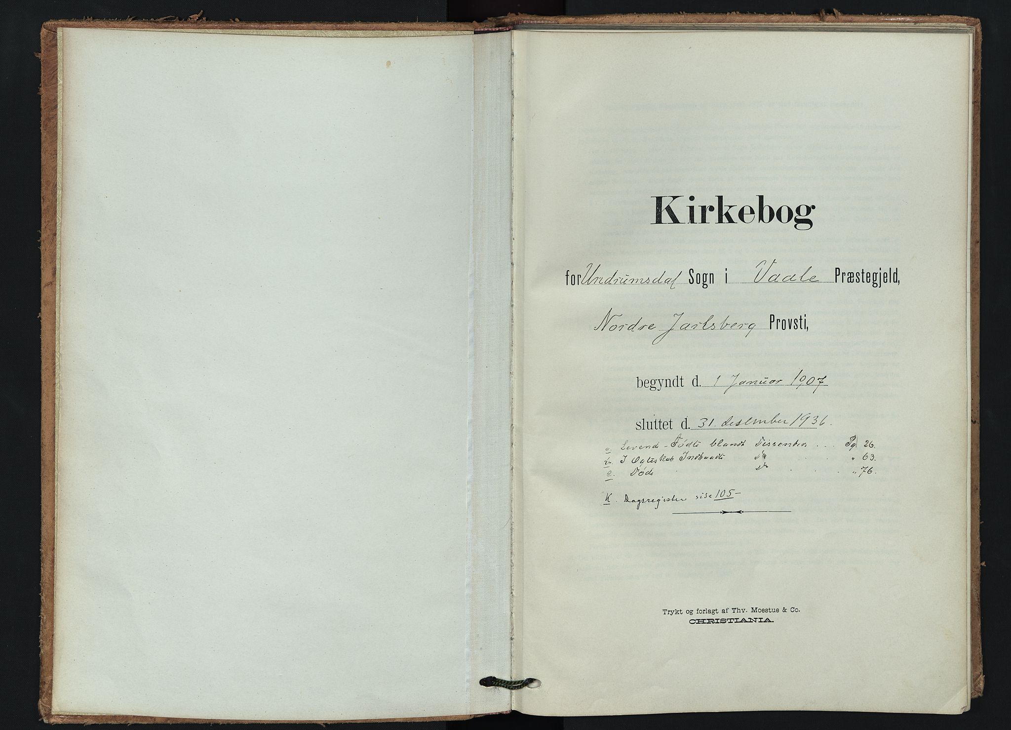 Våle kirkebøker, AV/SAKO-A-334/F/Fb/L0003: Parish register (official) no. II 3, 1907-1936