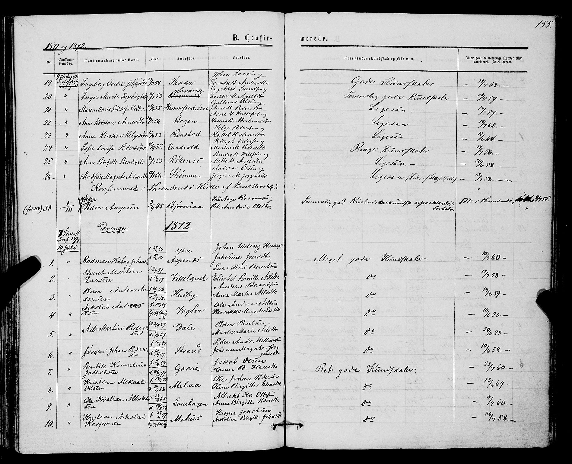 Kvæfjord sokneprestkontor, AV/SATØ-S-1323/G/Ga/Gaa/L0004kirke: Parish register (official) no. 4, 1857-1877, p. 155