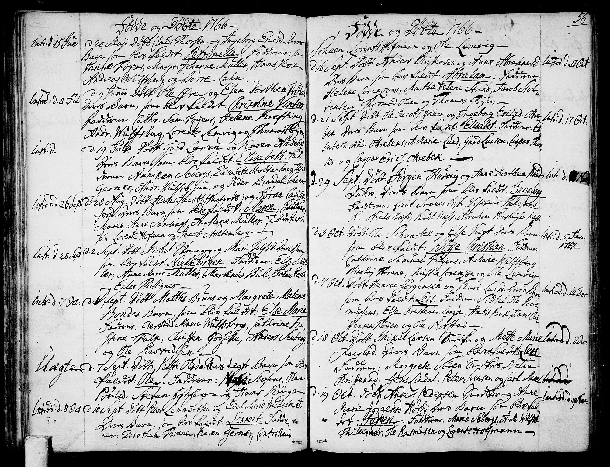 Tønsberg kirkebøker, AV/SAKO-A-330/F/Fa/L0002: Parish register (official) no. I 2, 1760-1796, p. 56