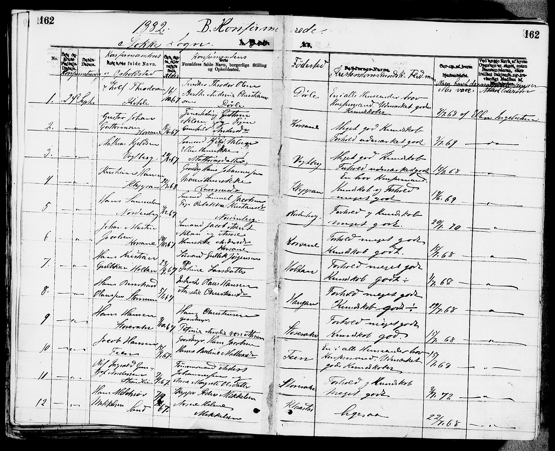 Stokke kirkebøker, AV/SAKO-A-320/F/Fa/L0009: Parish register (official) no. I 9, 1872-1883, p. 162
