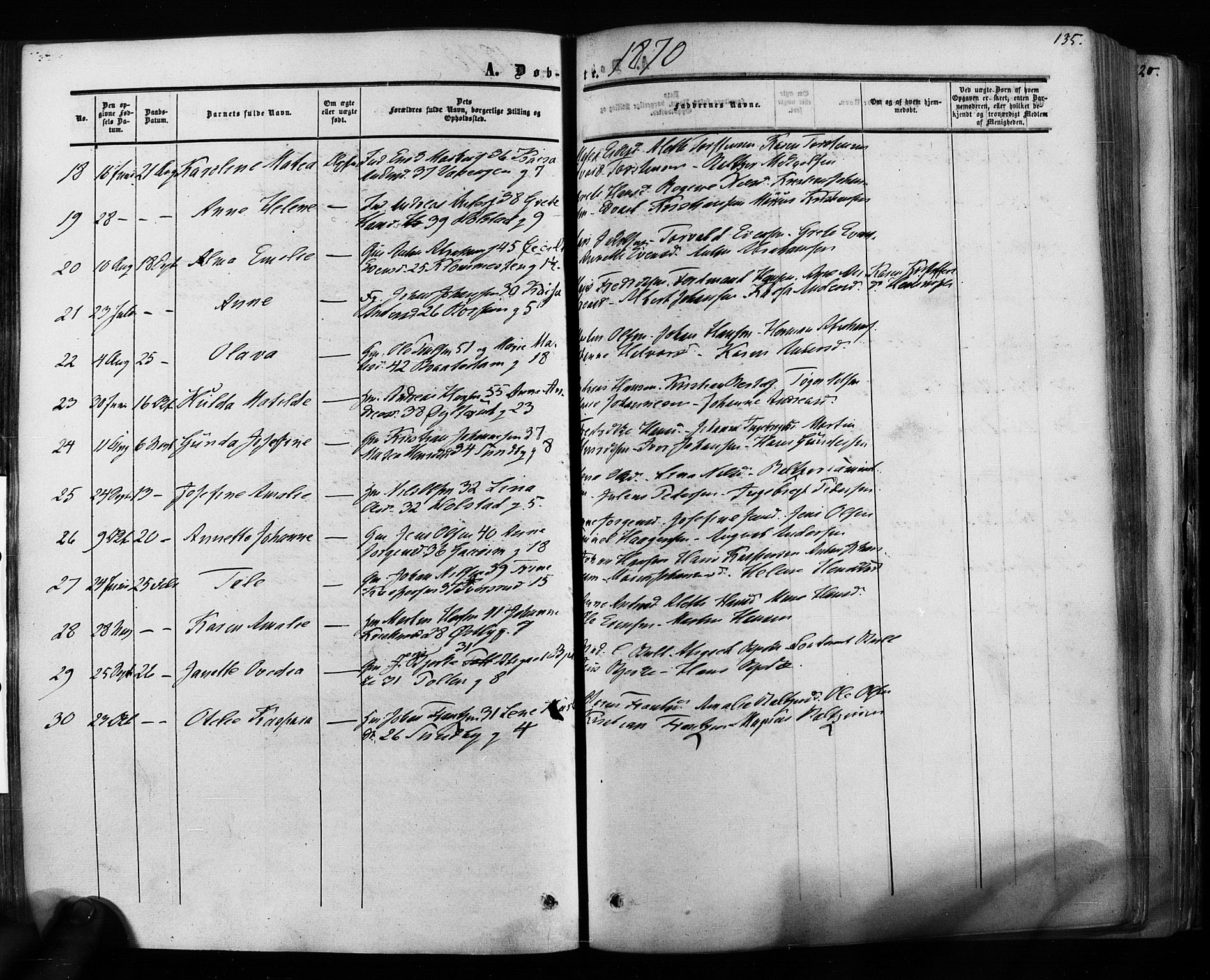 Ås prestekontor Kirkebøker, AV/SAO-A-10894/F/Fa/L0007: Parish register (official) no. I 7, 1854-1870, p. 135