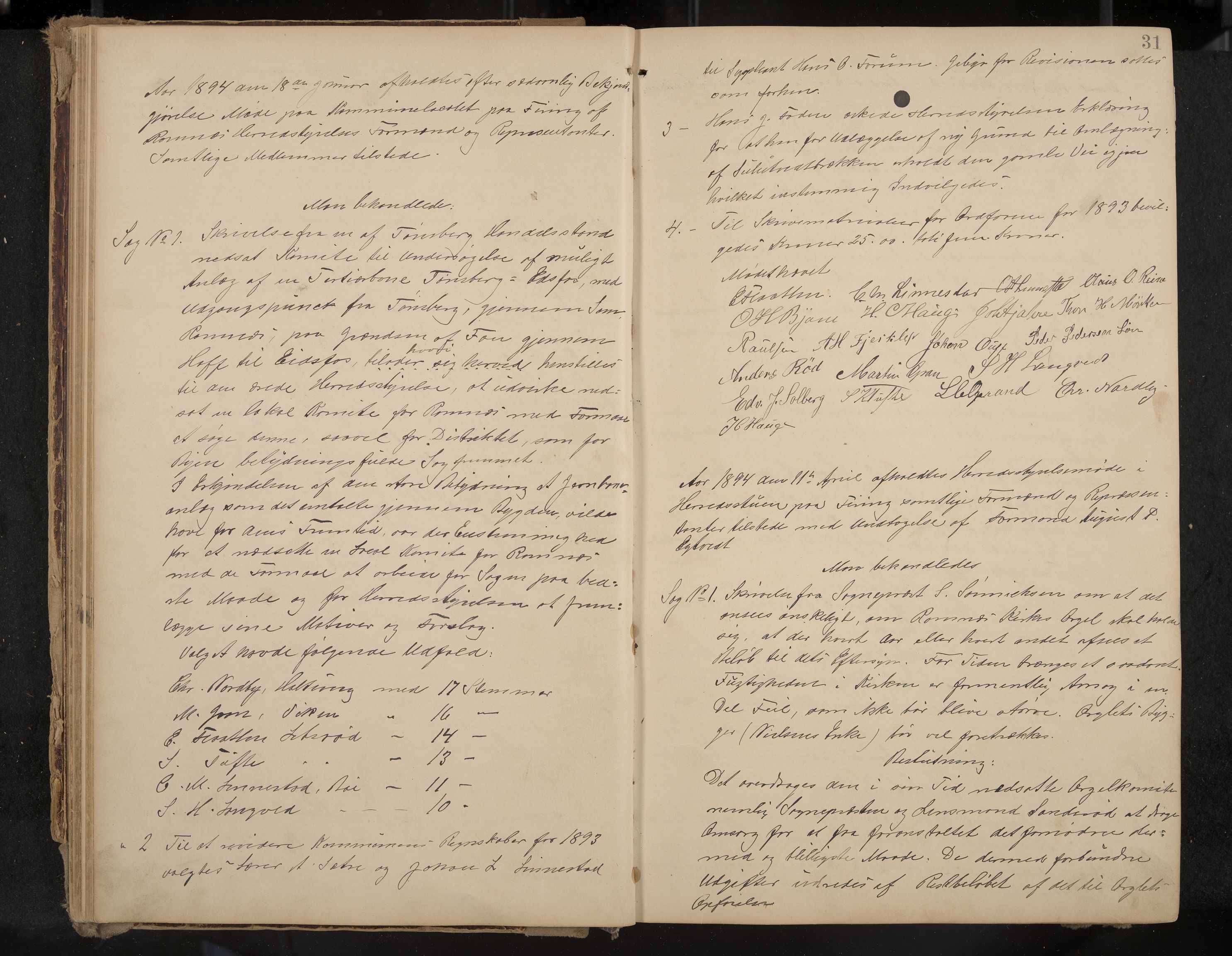 Ramnes formannskap og sentraladministrasjon, IKAK/0718021/A/Aa/L0004: Møtebok, 1892-1907, p. 31