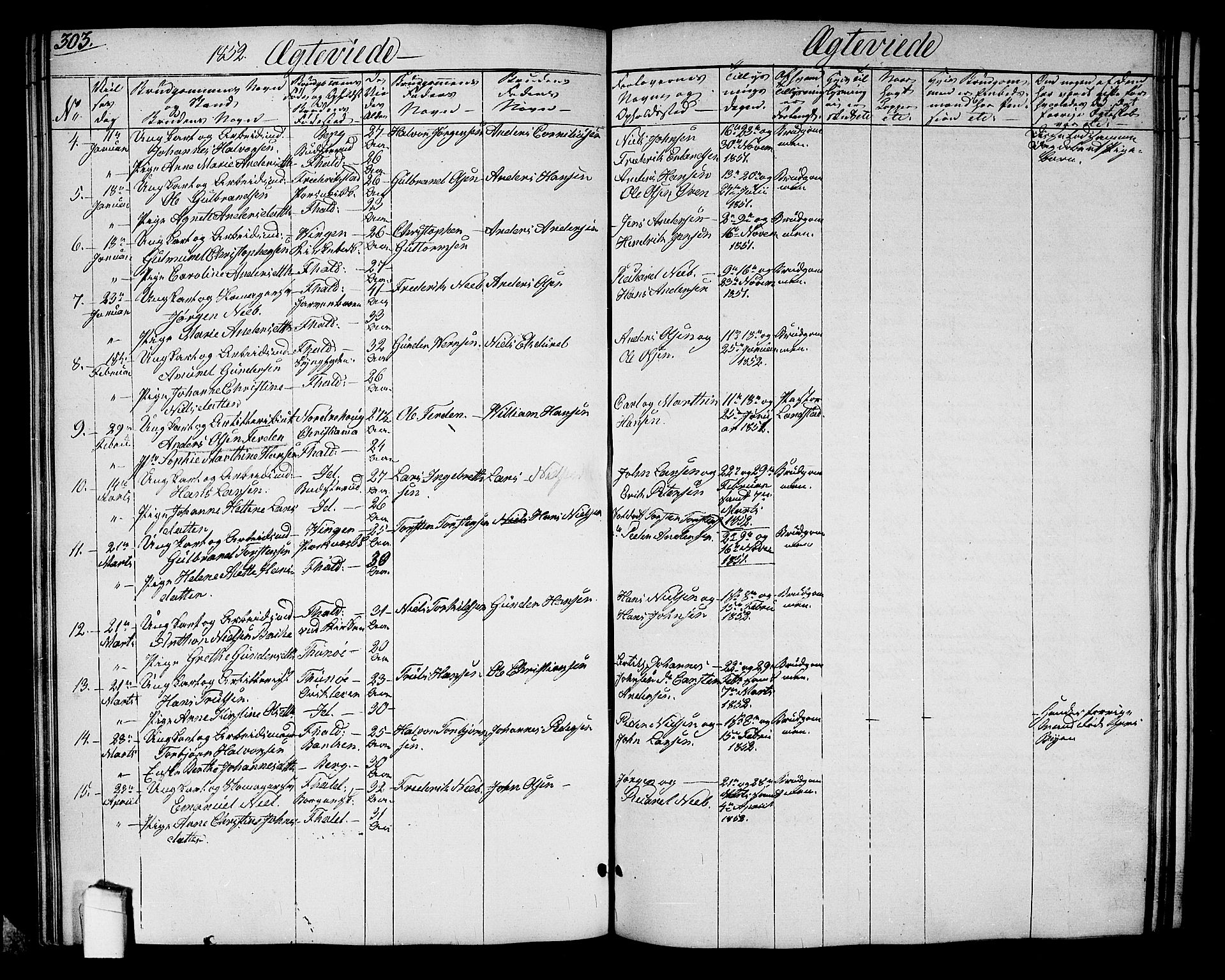 Halden prestekontor Kirkebøker, SAO/A-10909/G/Ga/L0004: Parish register (copy) no. 4, 1845-1854, p. 303