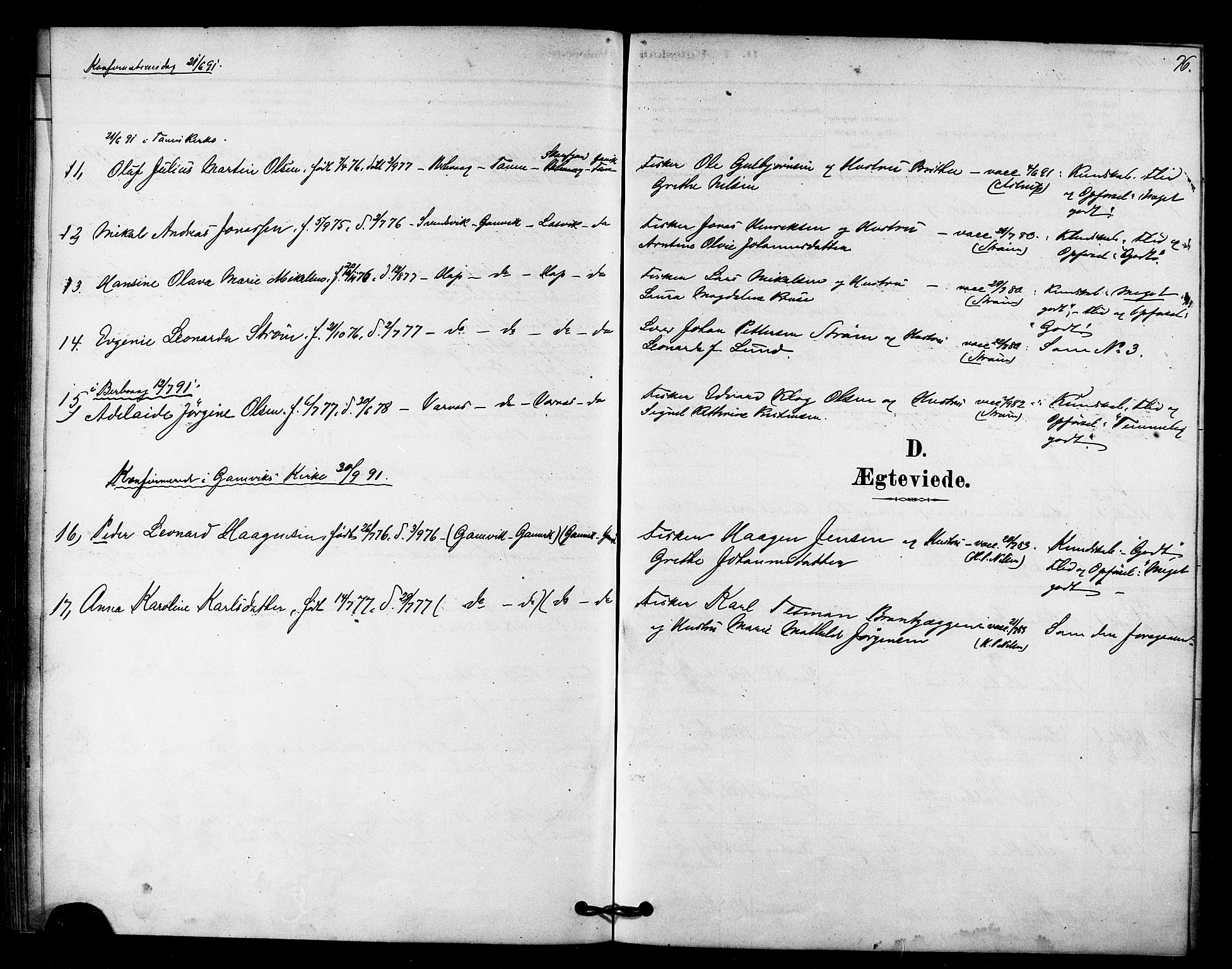 Tana sokneprestkontor, AV/SATØ-S-1334/H/Ha/L0003kirke: Parish register (official) no. 3, 1878-1892, p. 76
