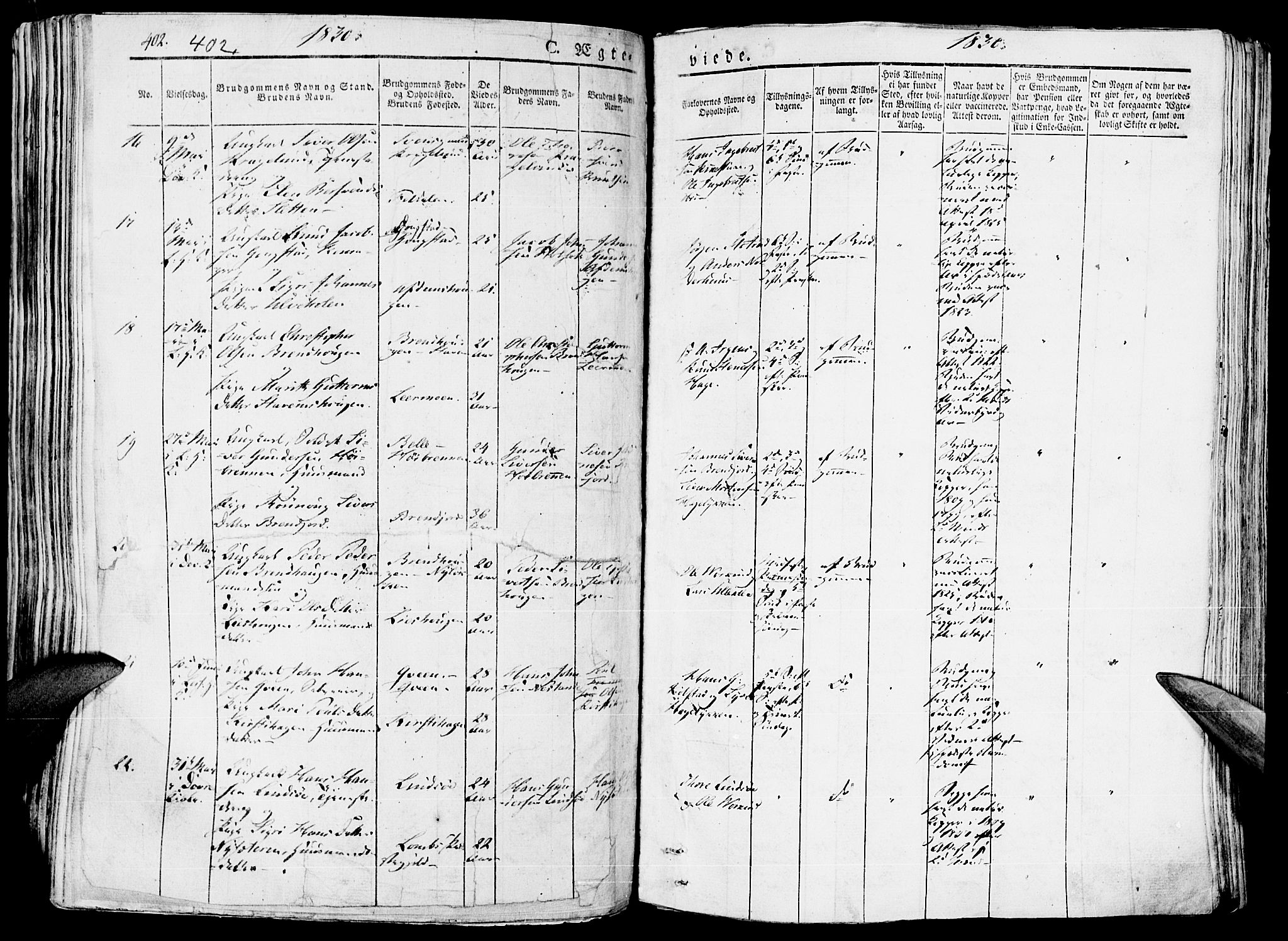 Lesja prestekontor, SAH/PREST-068/H/Ha/Haa/L0005: Parish register (official) no. 5, 1830-1842, p. 402