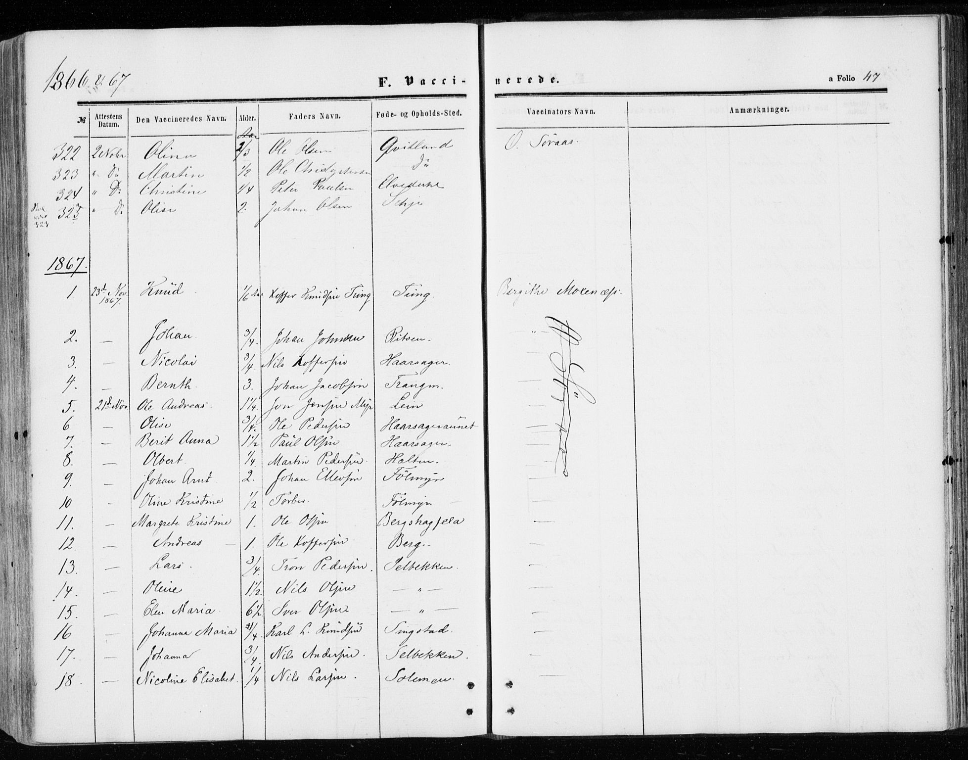 Ministerialprotokoller, klokkerbøker og fødselsregistre - Sør-Trøndelag, SAT/A-1456/646/L0612: Parish register (official) no. 646A10, 1858-1869, p. 47