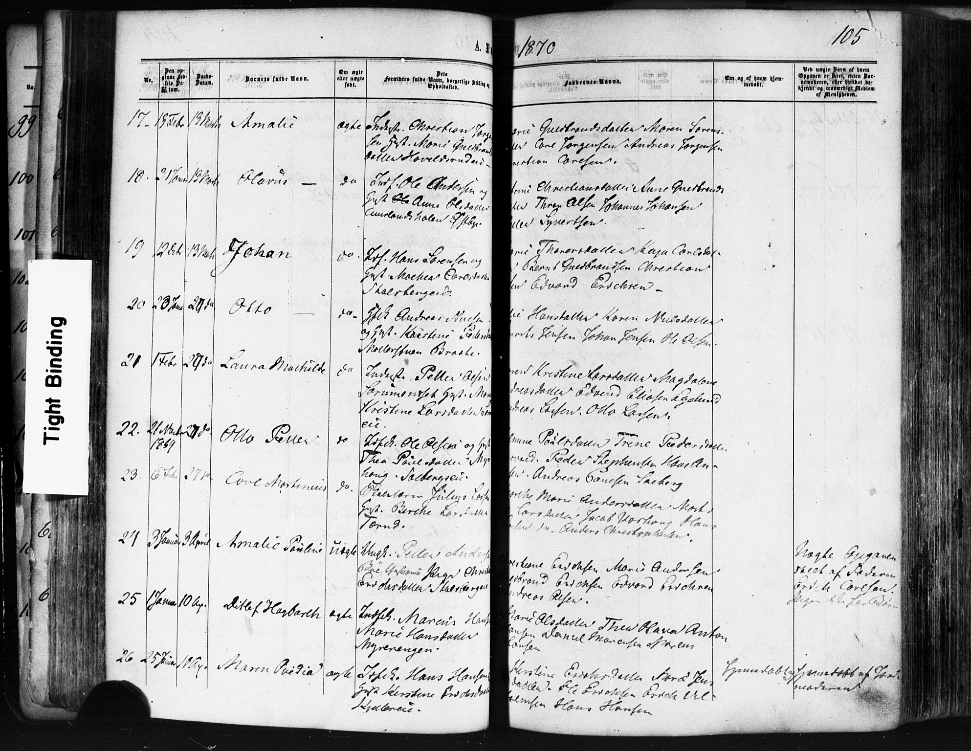 Skedsmo prestekontor Kirkebøker, SAO/A-10033a/F/Fa/L0011: Parish register (official) no. I 11, 1866-1876, p. 105