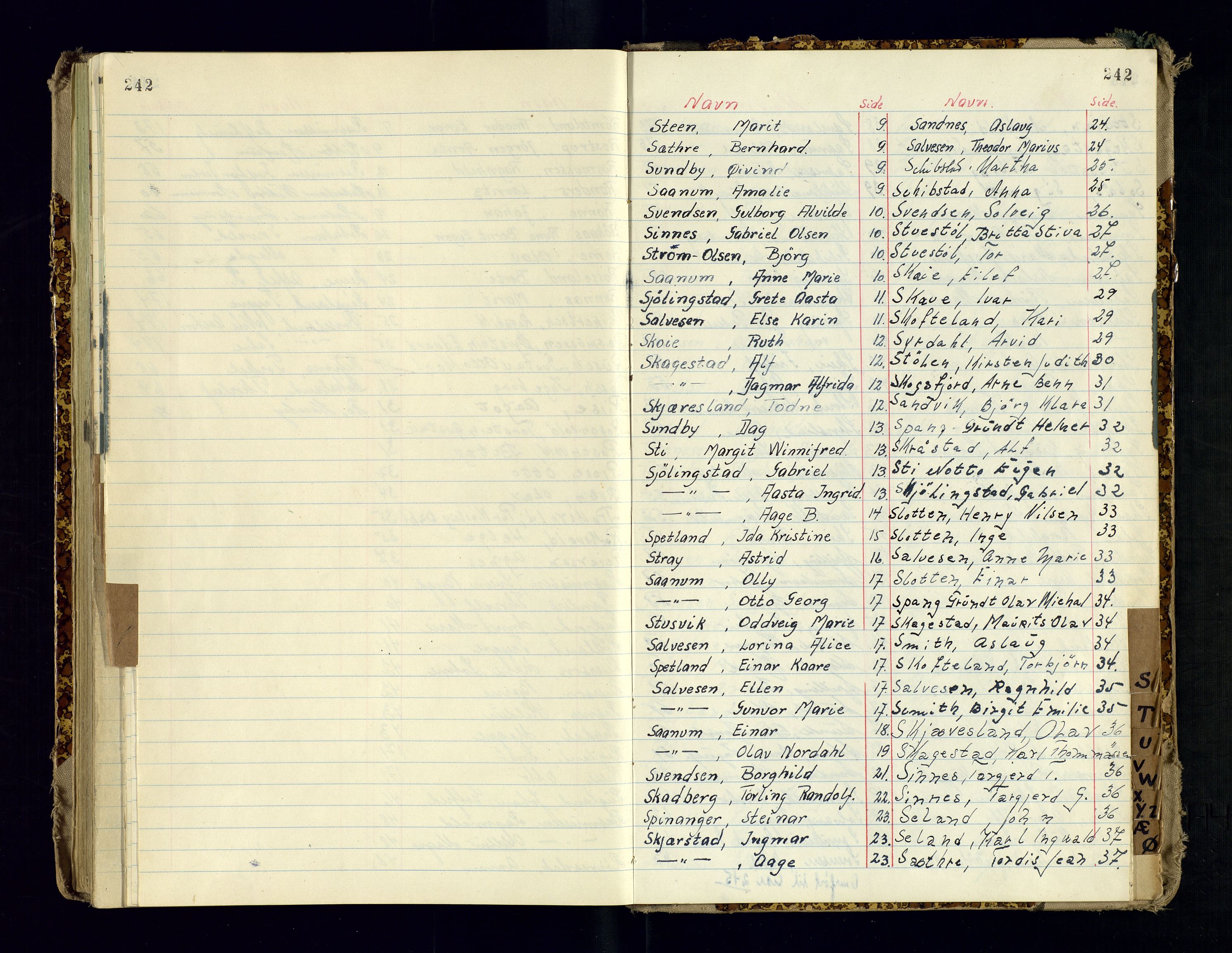 Vest-Agder politikammer, AV/SAK-1243-0008/K/Ka/L0088: Passprotokoll med register, 1946-1951, p. 242