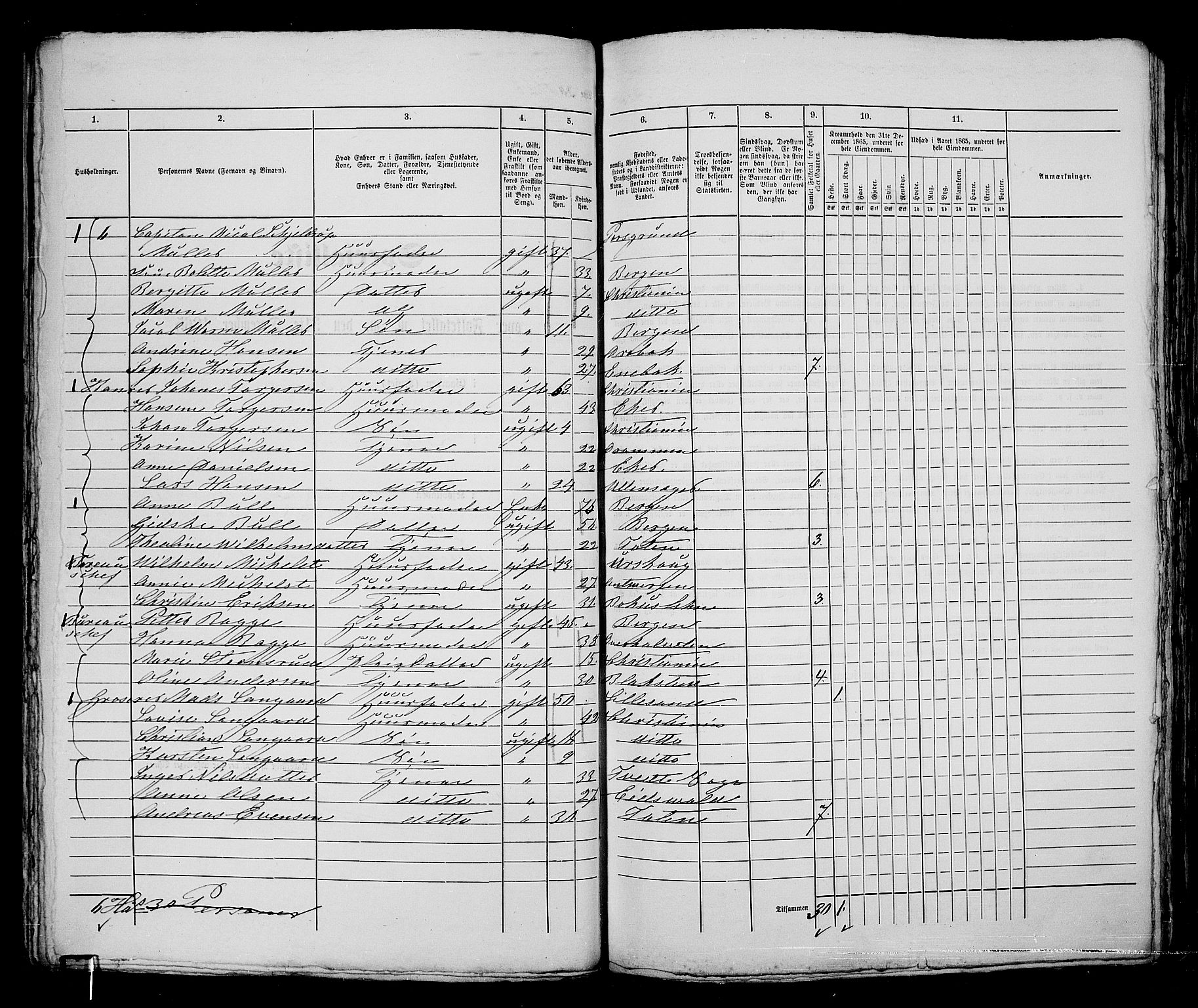 RA, 1865 census for Kristiania, 1865, p. 2419