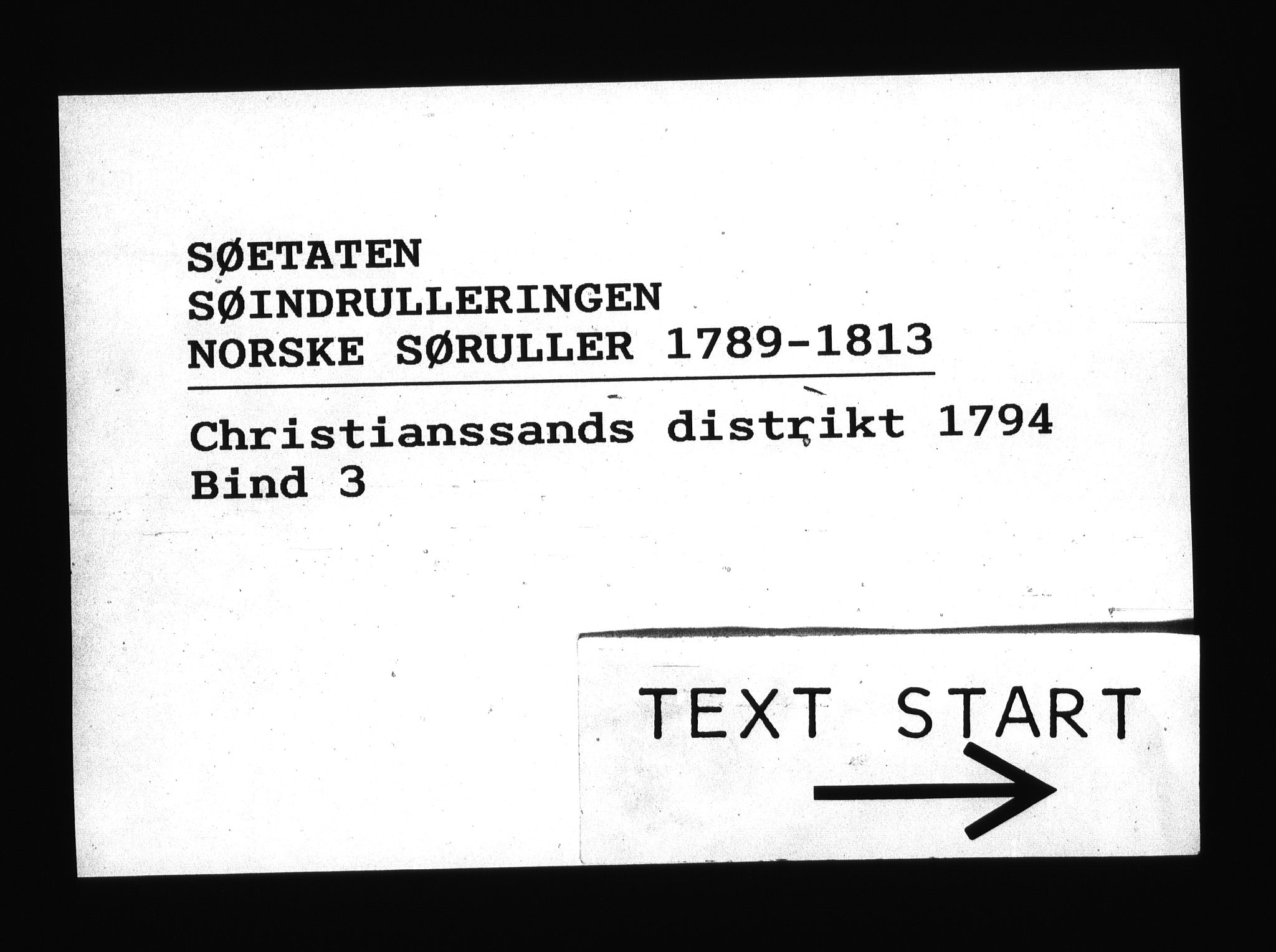 Sjøetaten, AV/RA-EA-3110/F/L0019: Kristiansand distrikt, bind 3, 1794