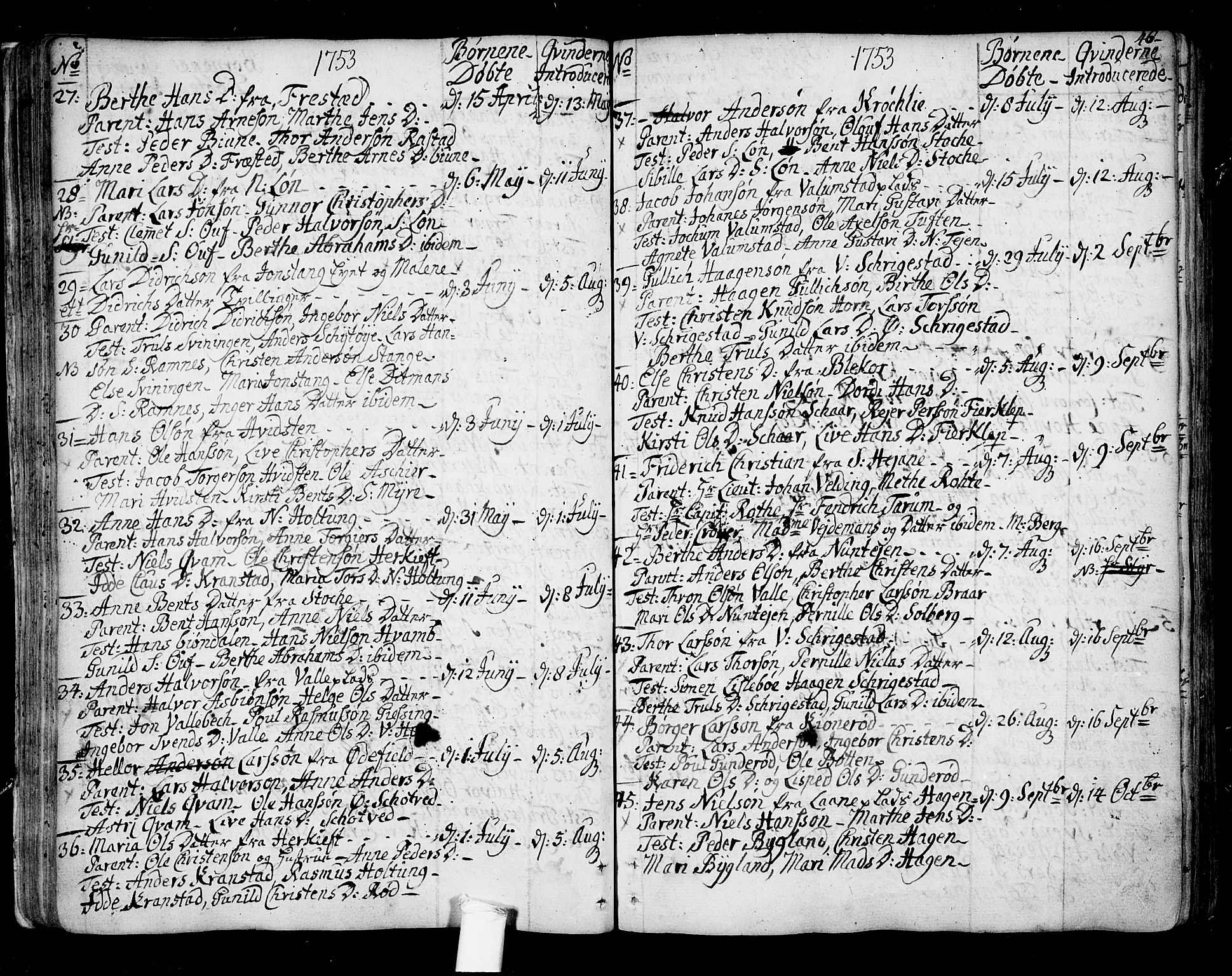 Ramnes kirkebøker, SAKO/A-314/F/Fa/L0001: Parish register (official) no. I 1, 1732-1774, p. 46