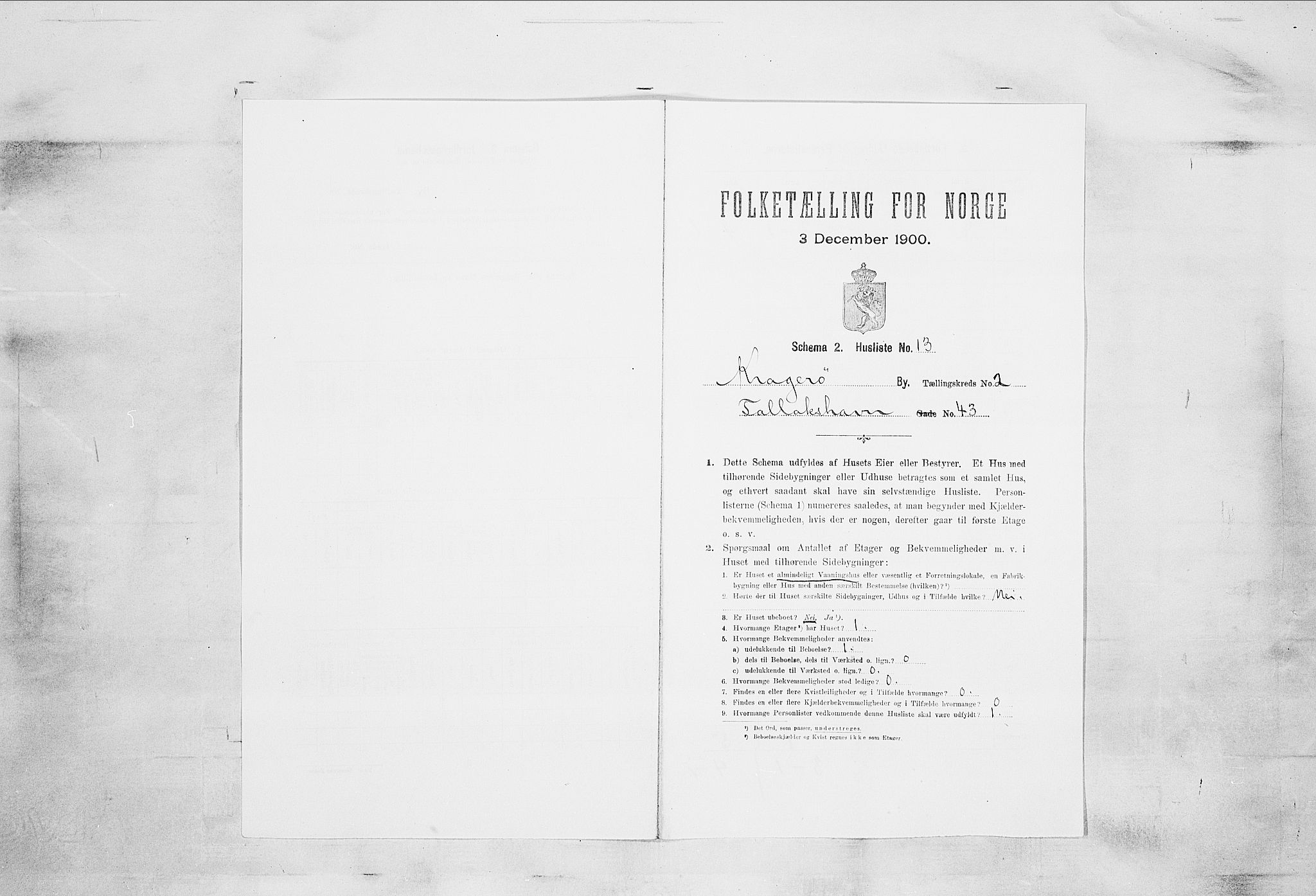 SAKO, 1900 census for Kragerø, 1900, p. 256