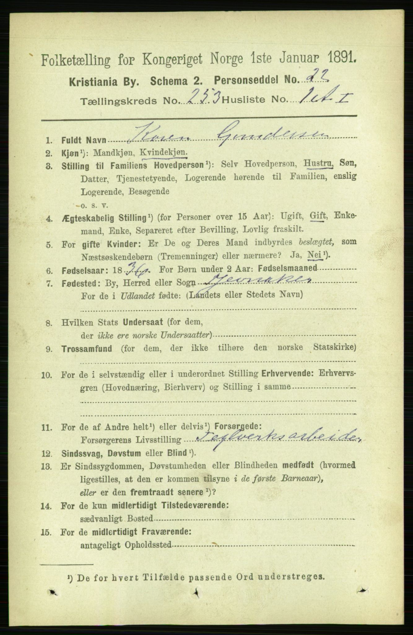 RA, 1891 census for 0301 Kristiania, 1891, p. 153731
