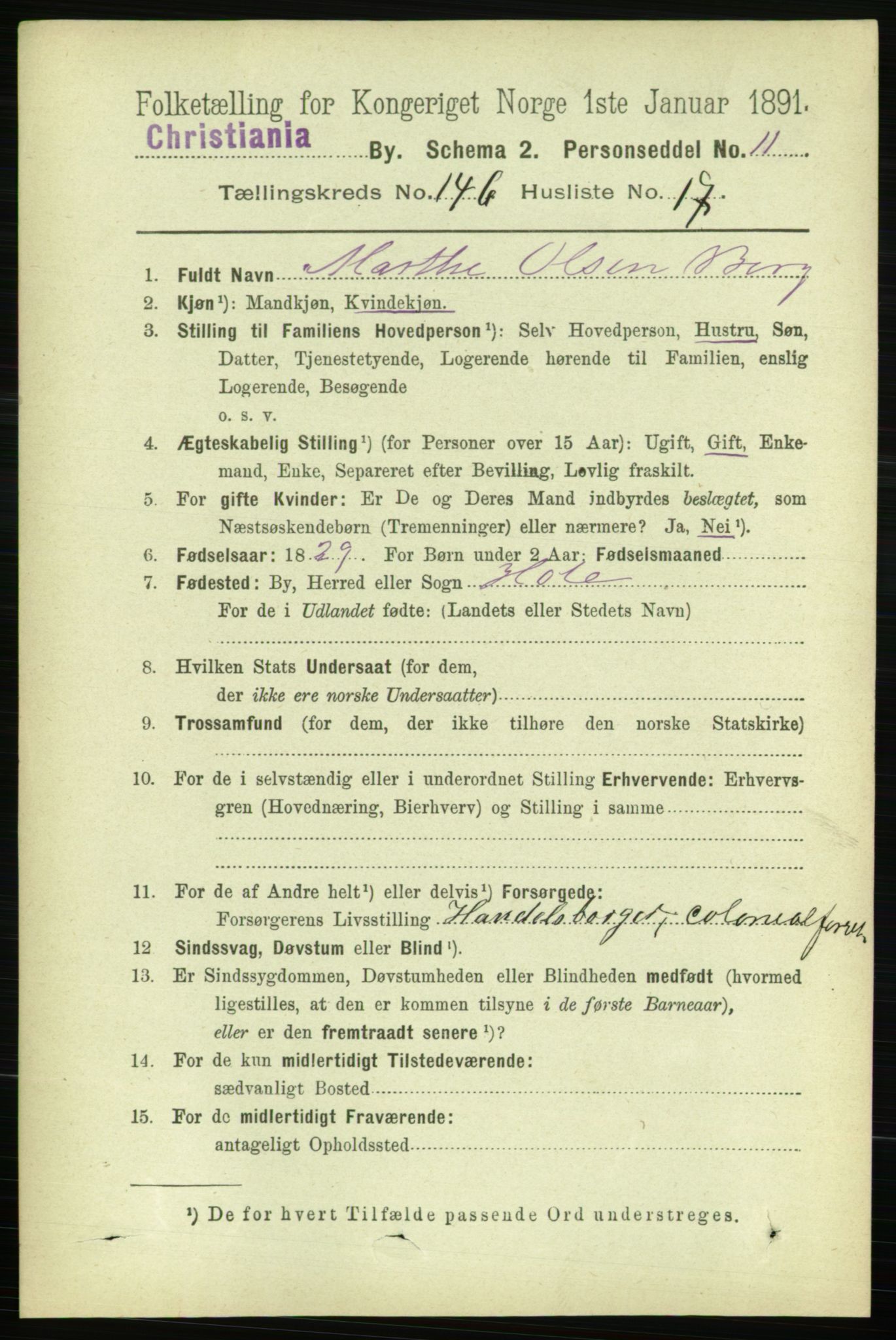 RA, 1891 census for 0301 Kristiania, 1891, p. 81514