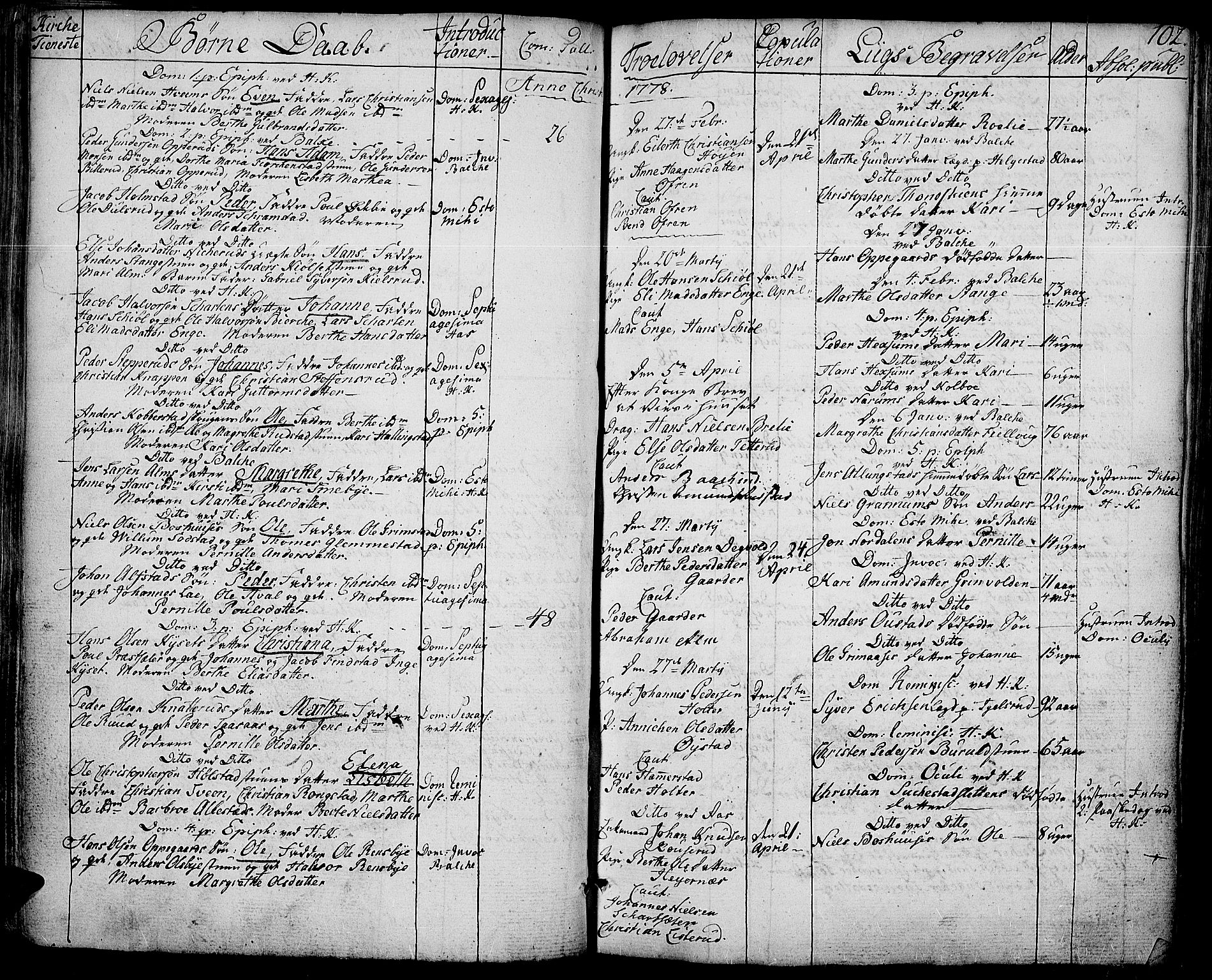 Toten prestekontor, SAH/PREST-102/H/Ha/Haa/L0006: Parish register (official) no. 6, 1773-1793, p. 102