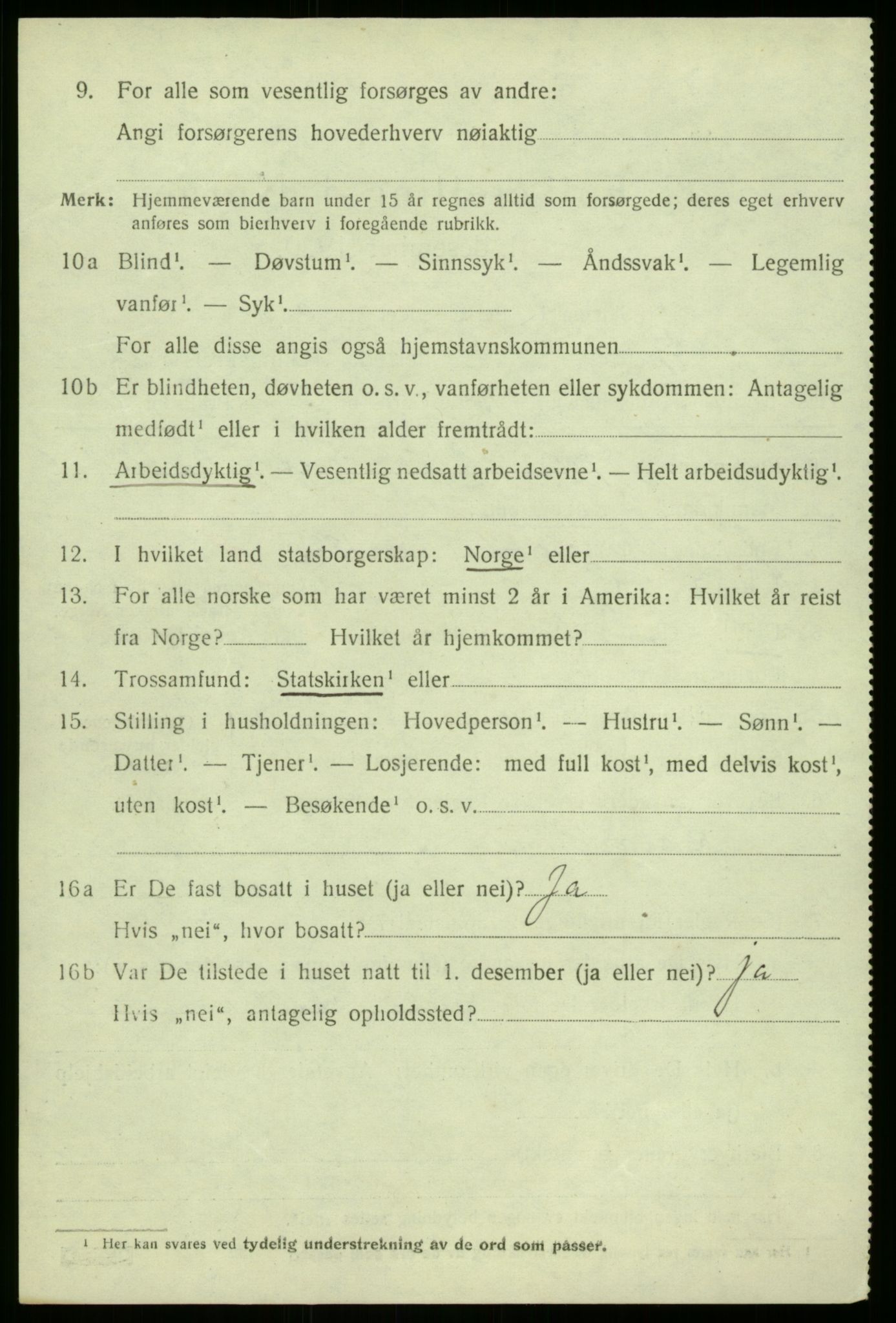 SAB, 1920 census for Gulen, 1920, p. 1312