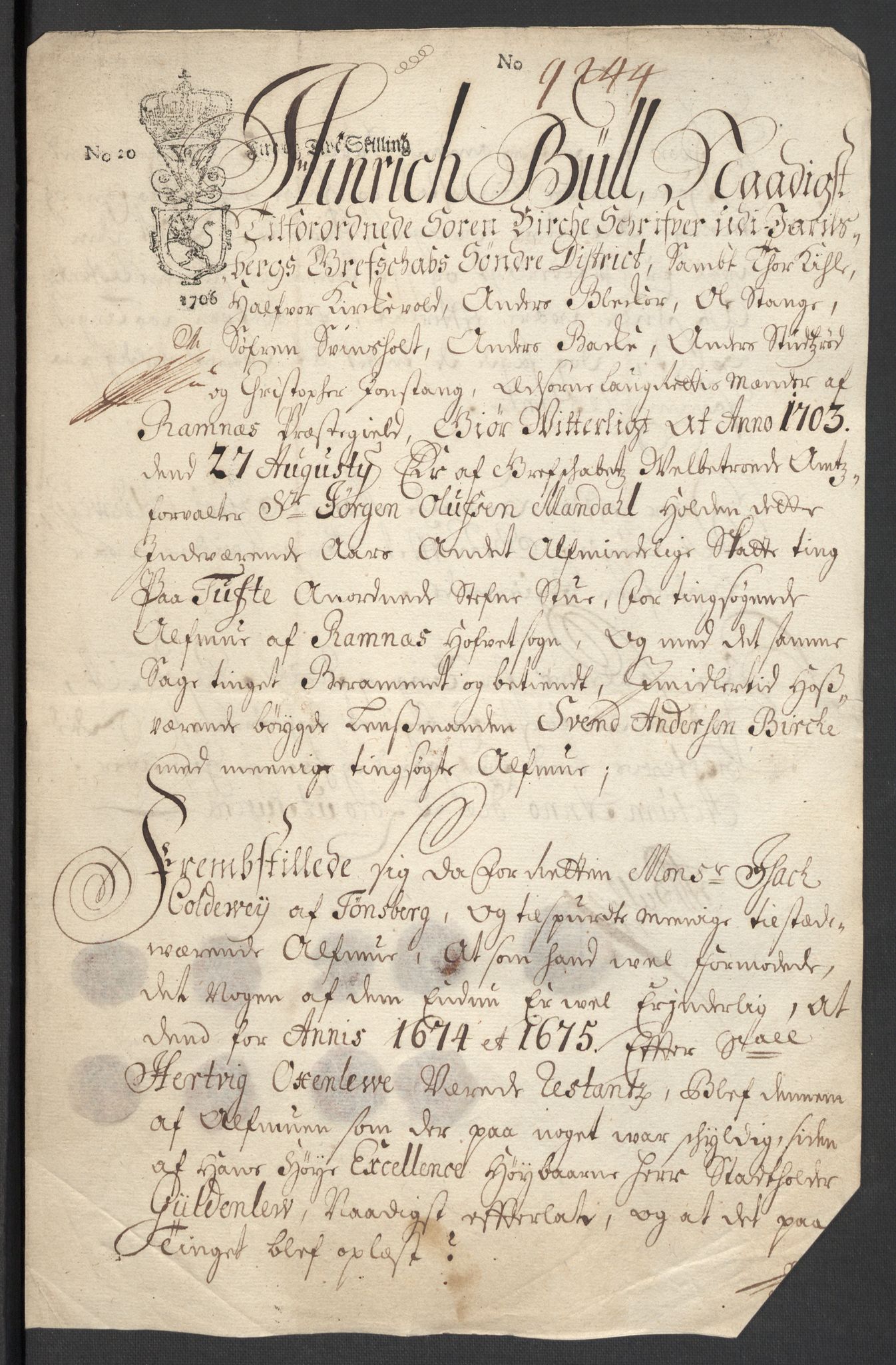 Rentekammeret inntil 1814, Reviderte regnskaper, Fogderegnskap, RA/EA-4092/R32/L1872: Fogderegnskap Jarlsberg grevskap, 1706-1707, p. 231