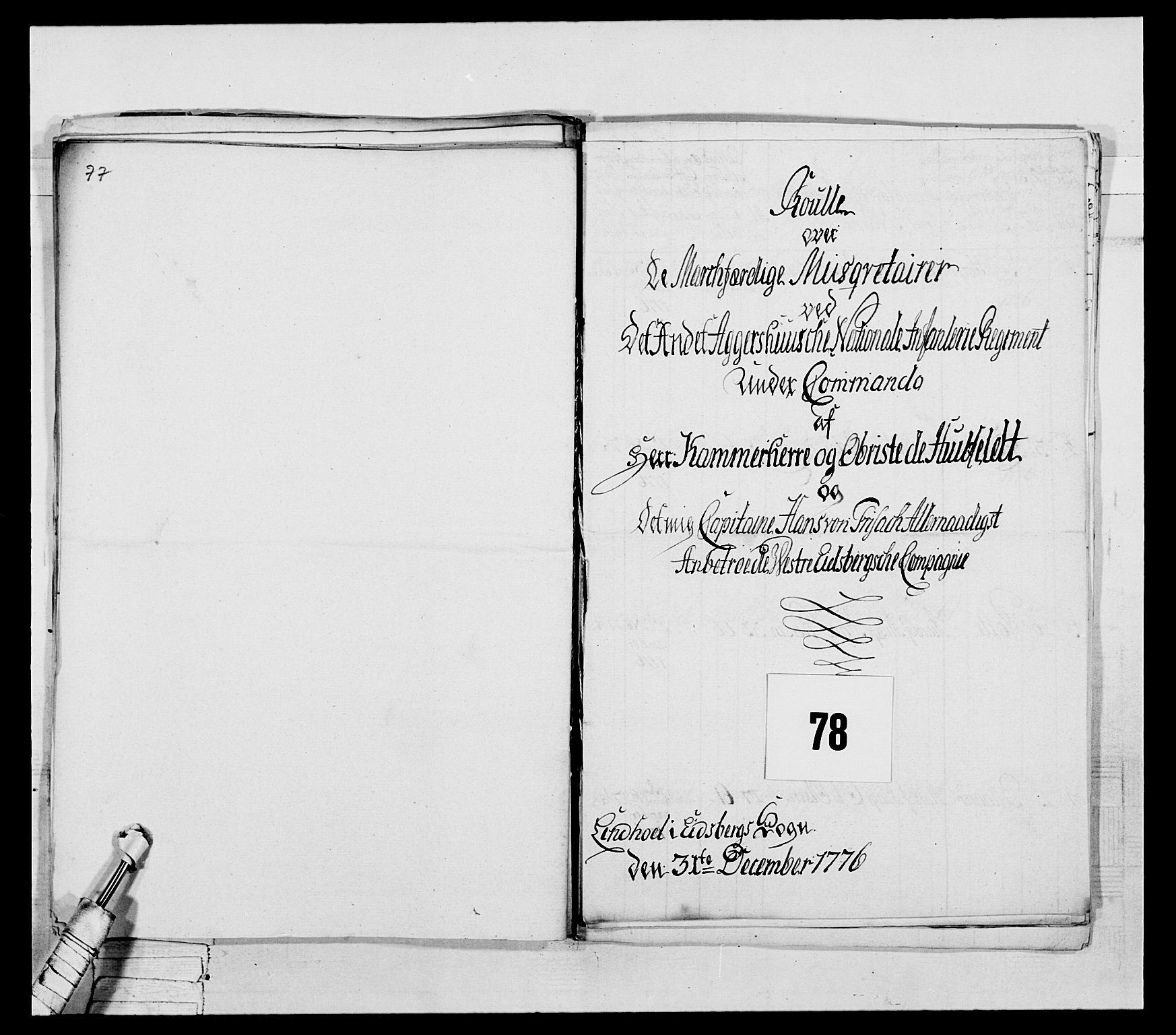 Generalitets- og kommissariatskollegiet, Det kongelige norske kommissariatskollegium, AV/RA-EA-5420/E/Eh/L0043a: 2. Akershusiske nasjonale infanteriregiment, 1767-1778, p. 534