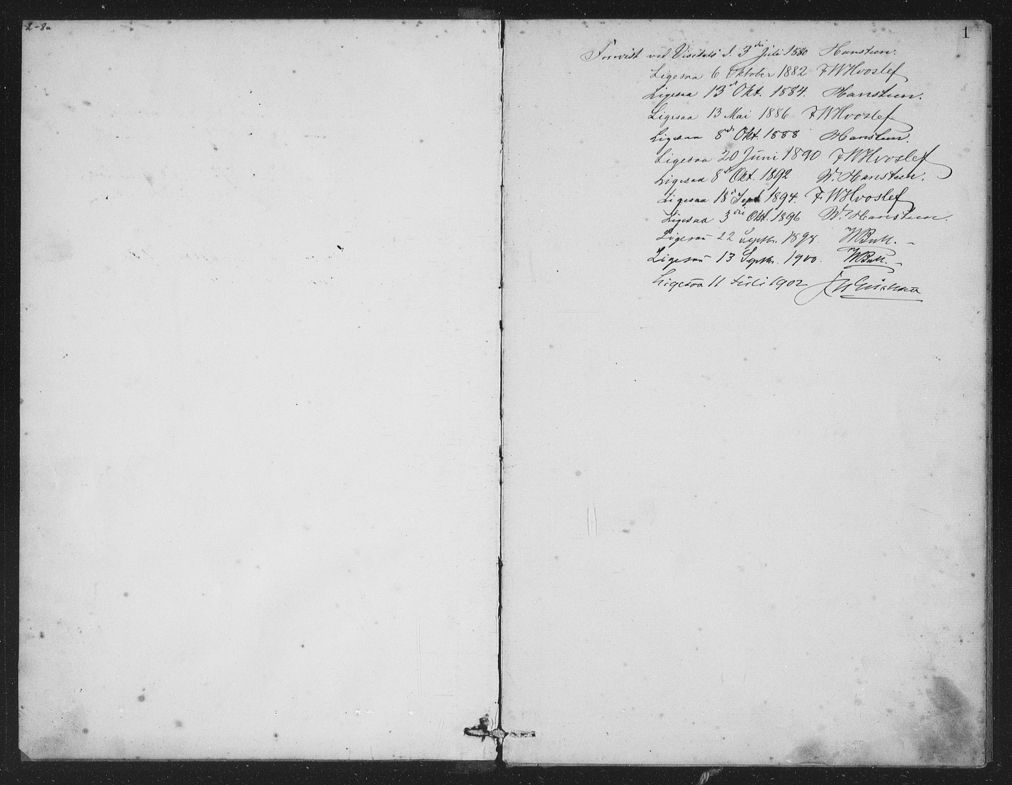 Vossestrand Sokneprestembete, AV/SAB-A-79101/H/Hab: Parish register (copy) no. A 2, 1880-1902, p. 1