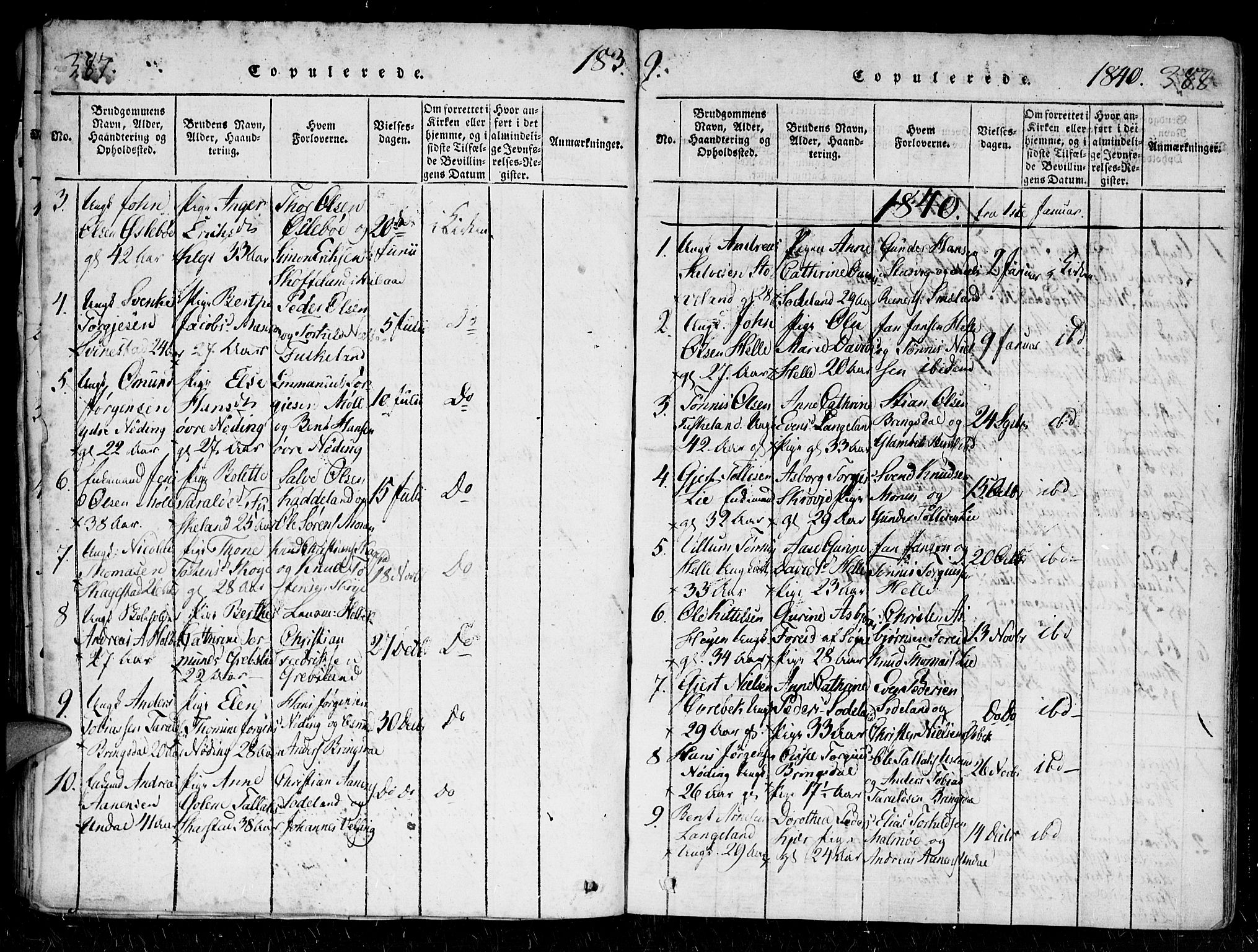 Holum sokneprestkontor, SAK/1111-0022/F/Fa/Faa/L0004: Parish register (official) no. A 4, 1820-1849, p. 387-388