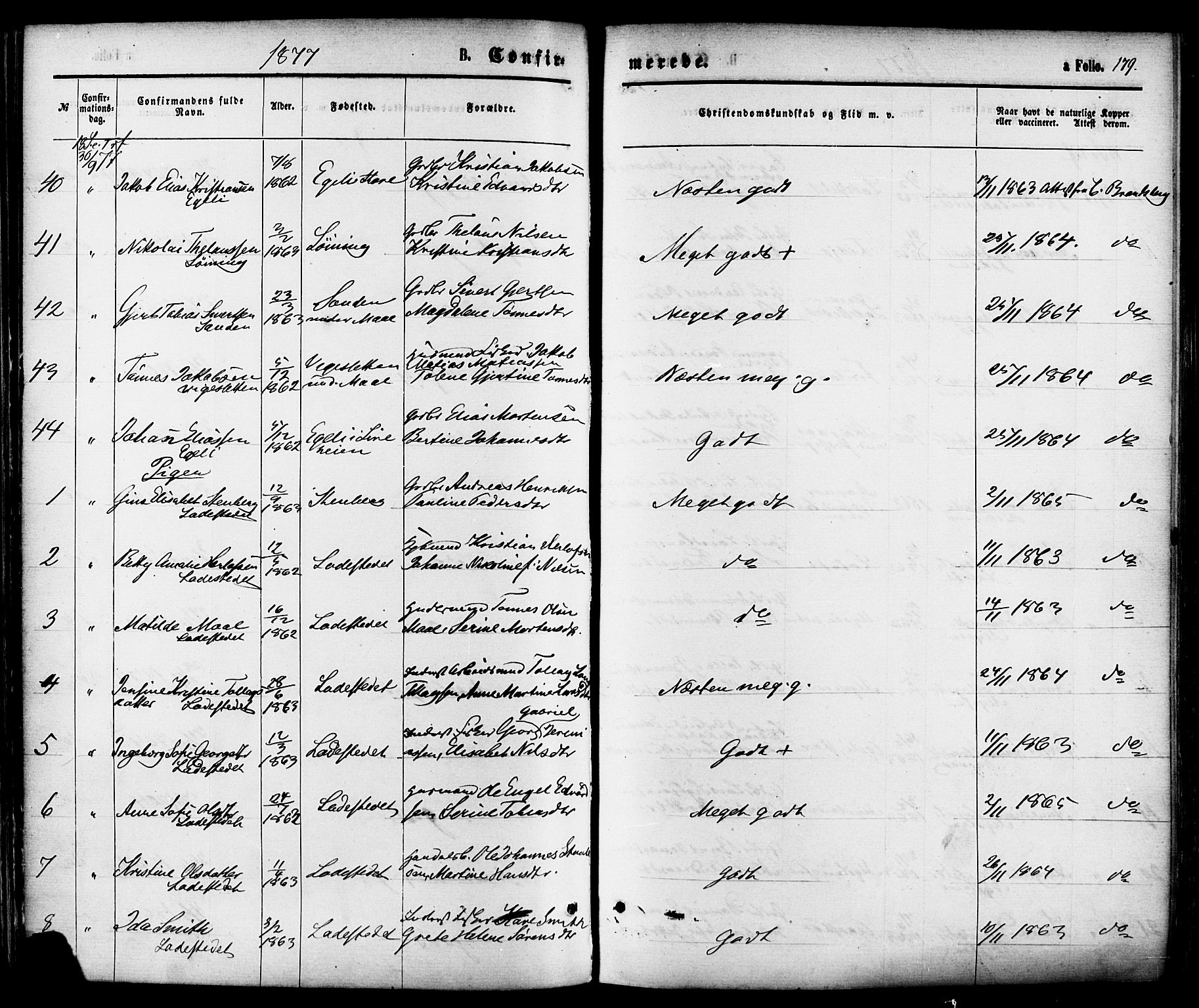 Sokndal sokneprestkontor, AV/SAST-A-101808: Parish register (official) no. A 10, 1874-1886, p. 179