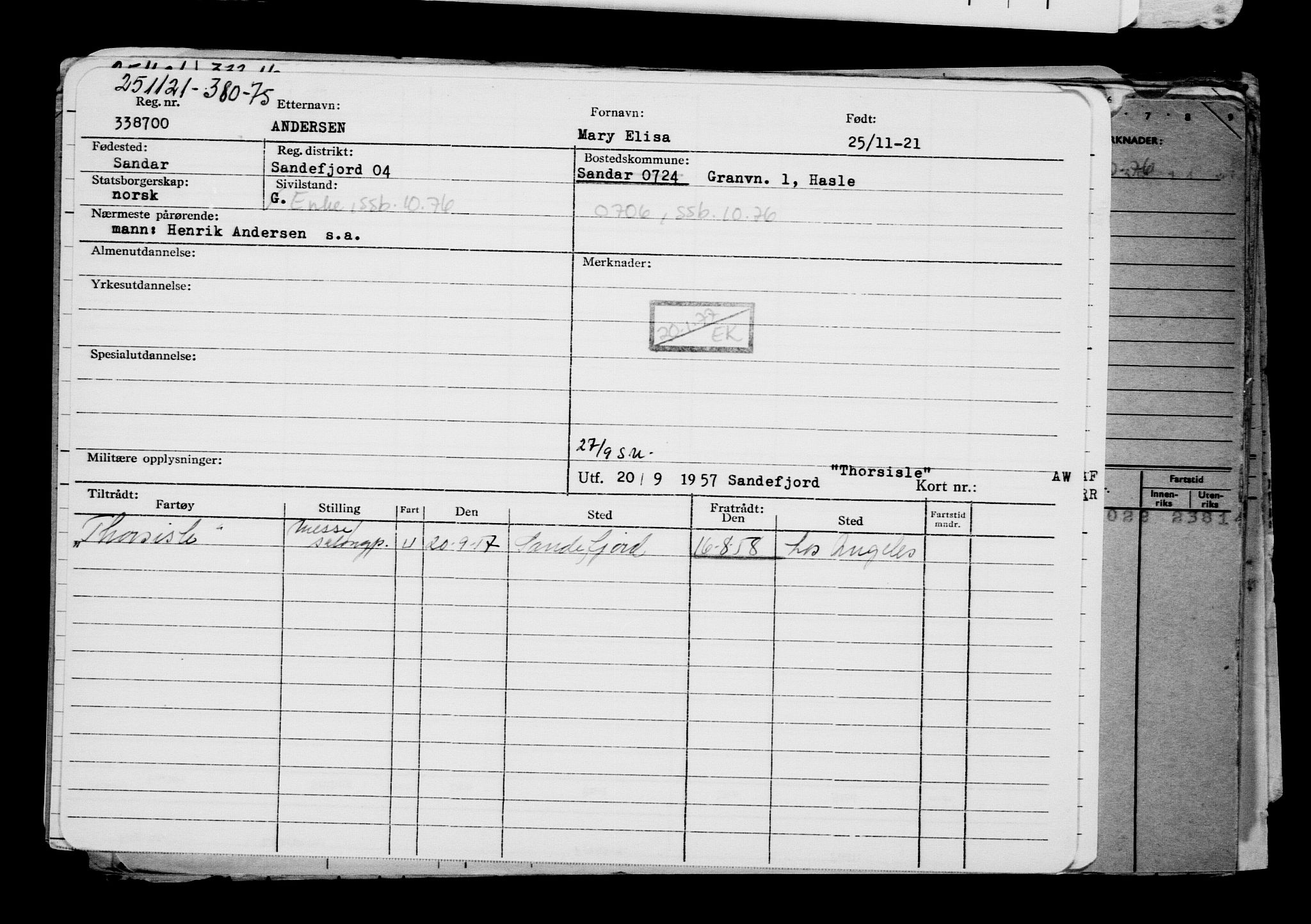 Direktoratet for sjømenn, RA/S-3545/G/Gb/L0200: Hovedkort, 1921, p. 221