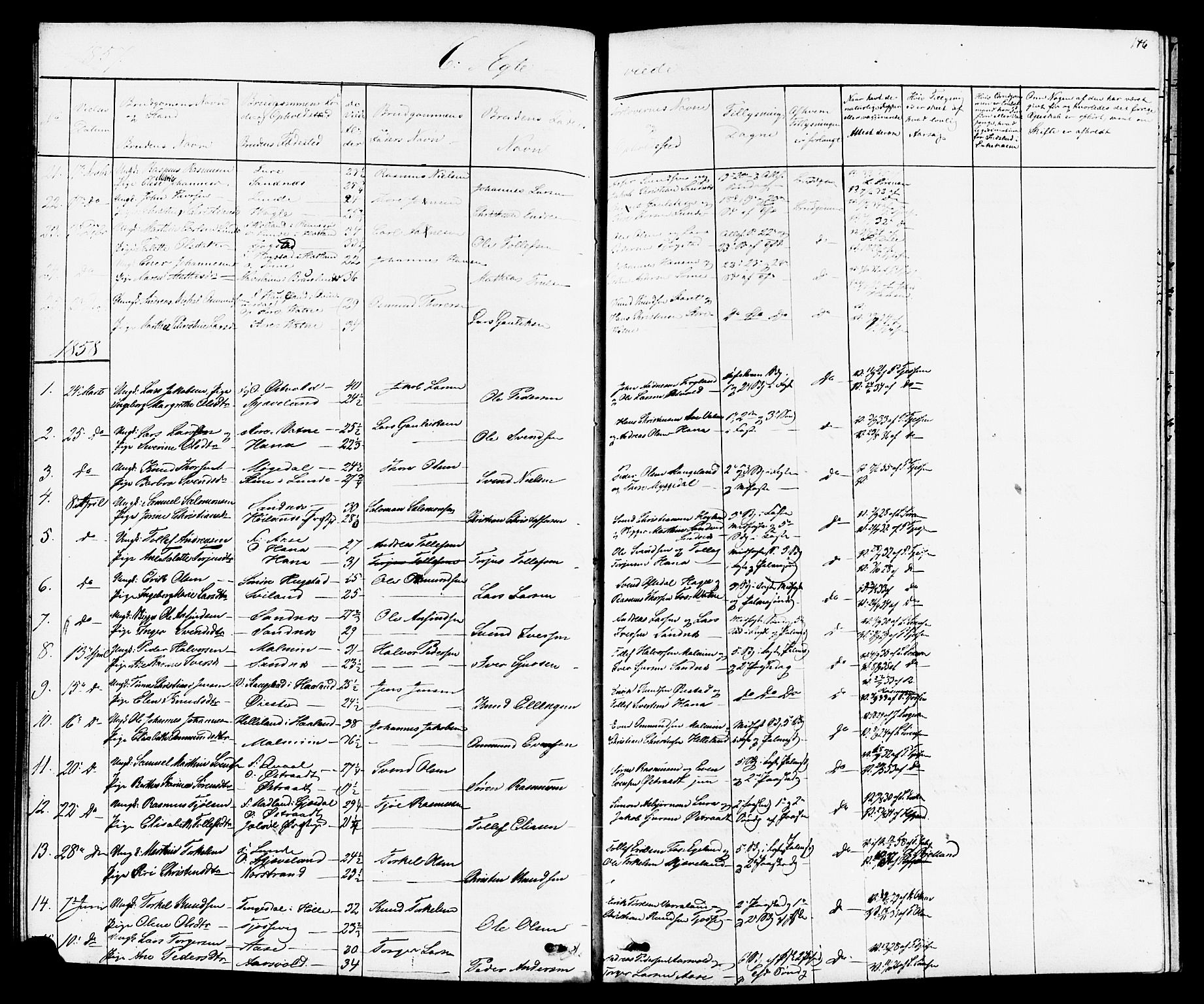 Høyland sokneprestkontor, SAST/A-101799/001/30BB/L0001: Parish register (copy) no. B 1, 1854-1873, p. 146