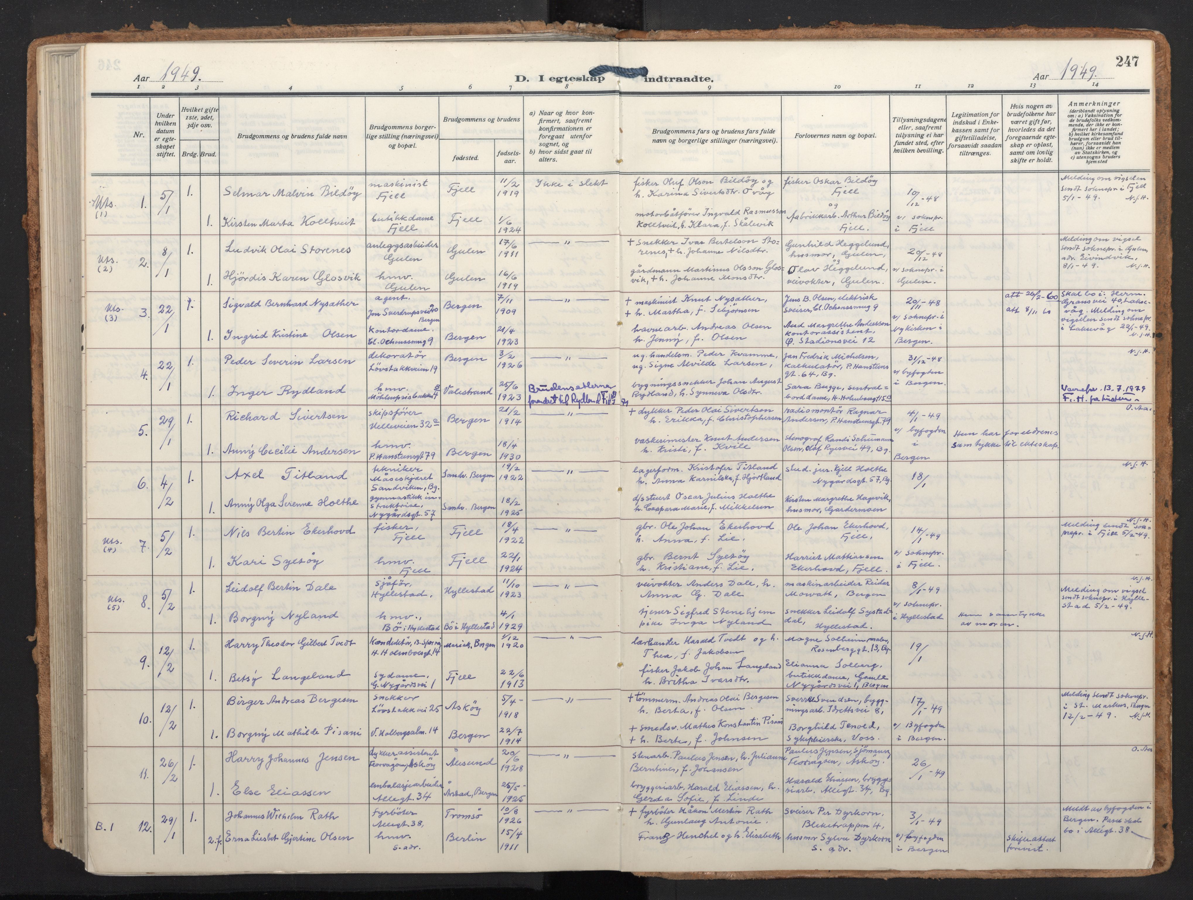 Johanneskirken sokneprestembete, SAB/A-76001/H/Haa/L0014: Parish register (official) no. D 3, 1929-1949, p. 246b-247a