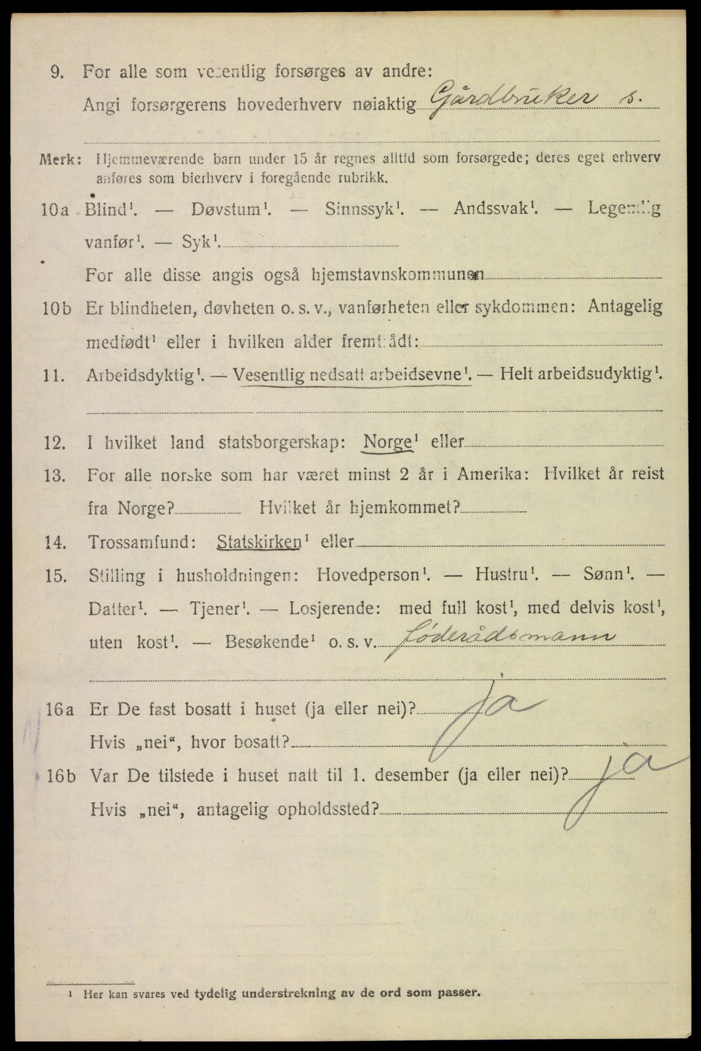 SAH, 1920 census for Kvikne, 1920, p. 1589