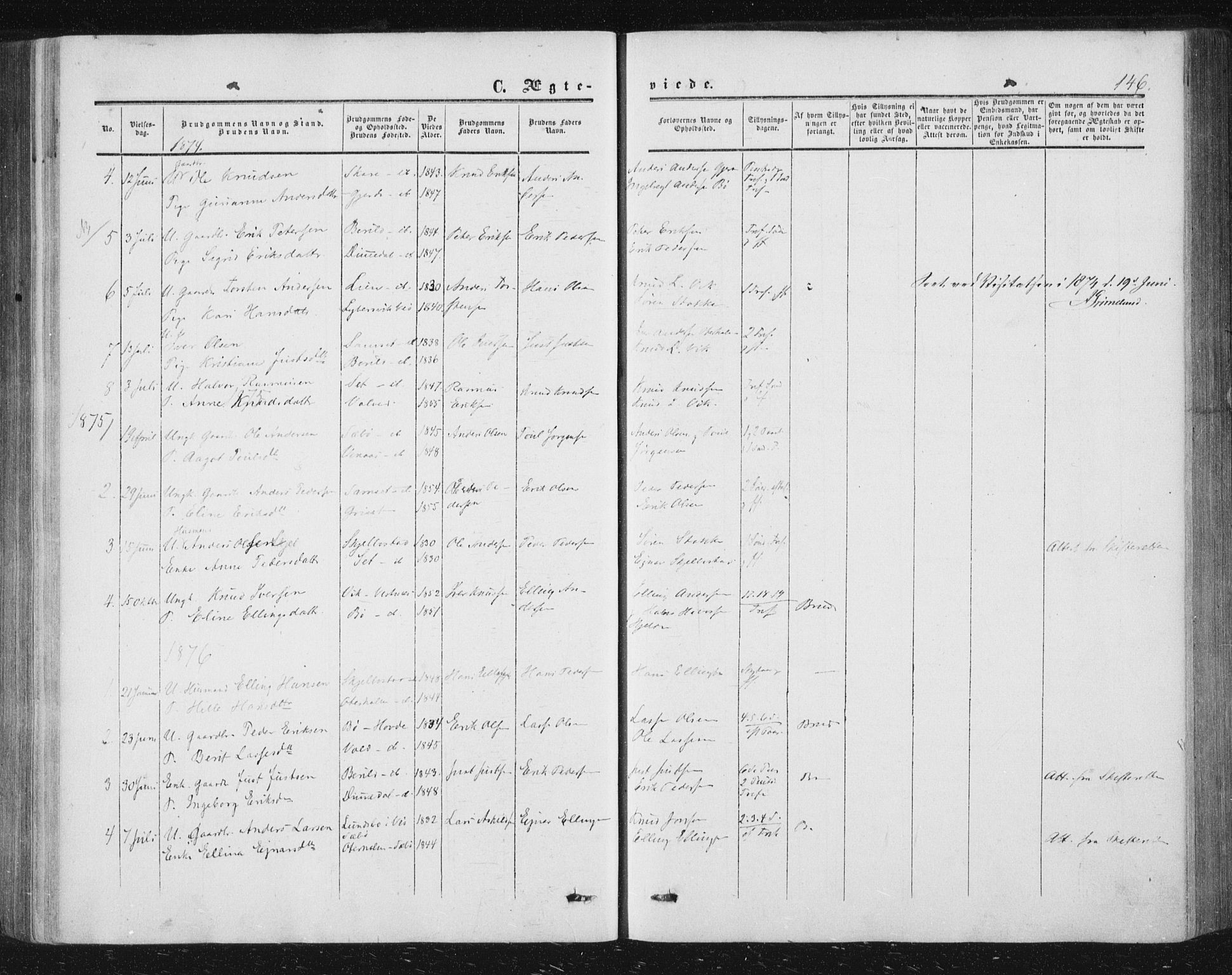 Ministerialprotokoller, klokkerbøker og fødselsregistre - Møre og Romsdal, AV/SAT-A-1454/543/L0562: Parish register (official) no. 543A02, 1854-1884, p. 146