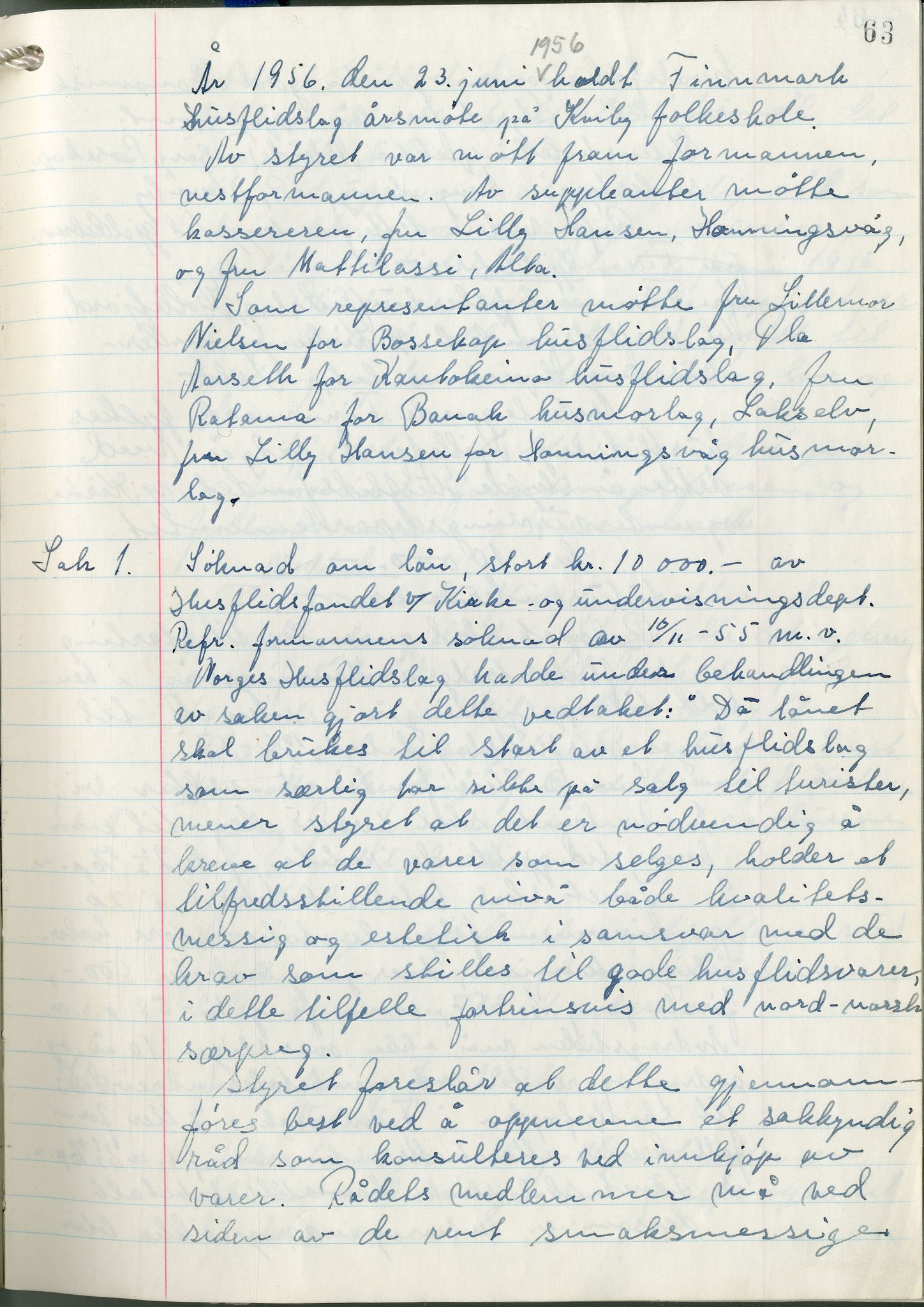 Finnmark Husflidslag, FMFB/A-1134/A/L0001: Møtebok, 1948-1970, p. 65