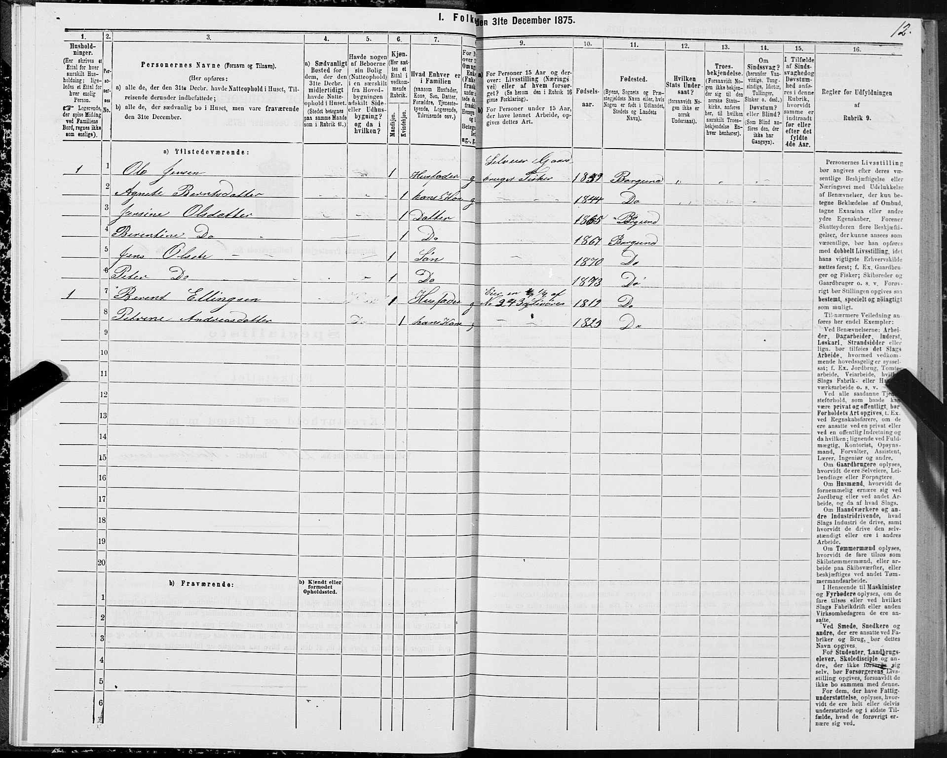 SAT, 1875 census for 1531P Borgund, 1875, p. 4012