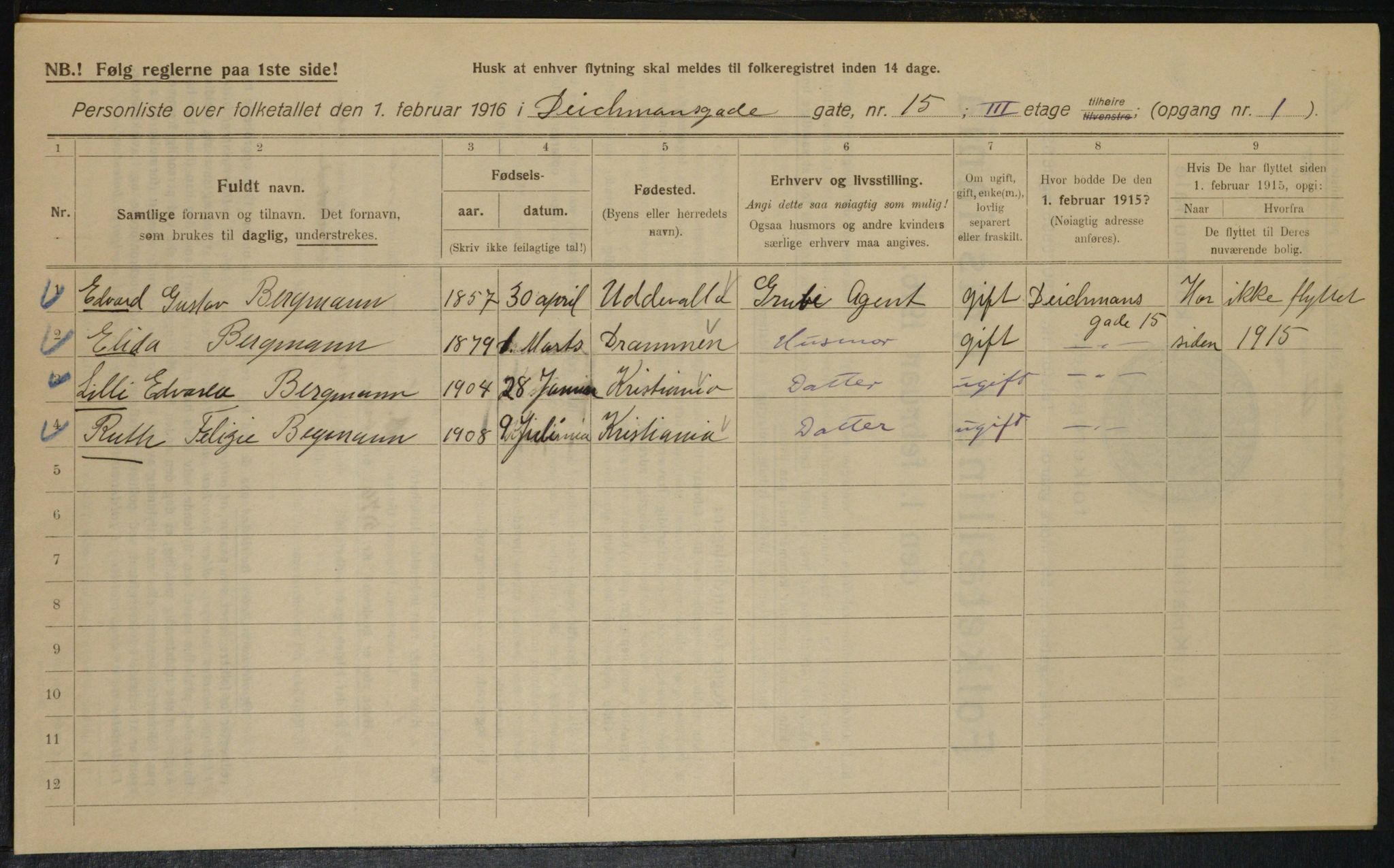 OBA, Municipal Census 1916 for Kristiania, 1916, p. 15731