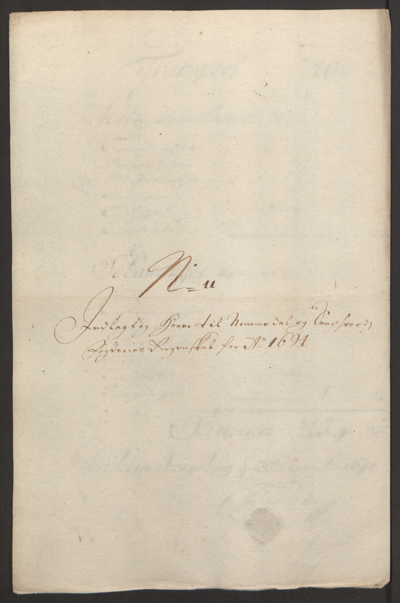 Rentekammeret inntil 1814, Reviderte regnskaper, Fogderegnskap, AV/RA-EA-4092/R24/L1575: Fogderegnskap Numedal og Sandsvær, 1692-1695, p. 473