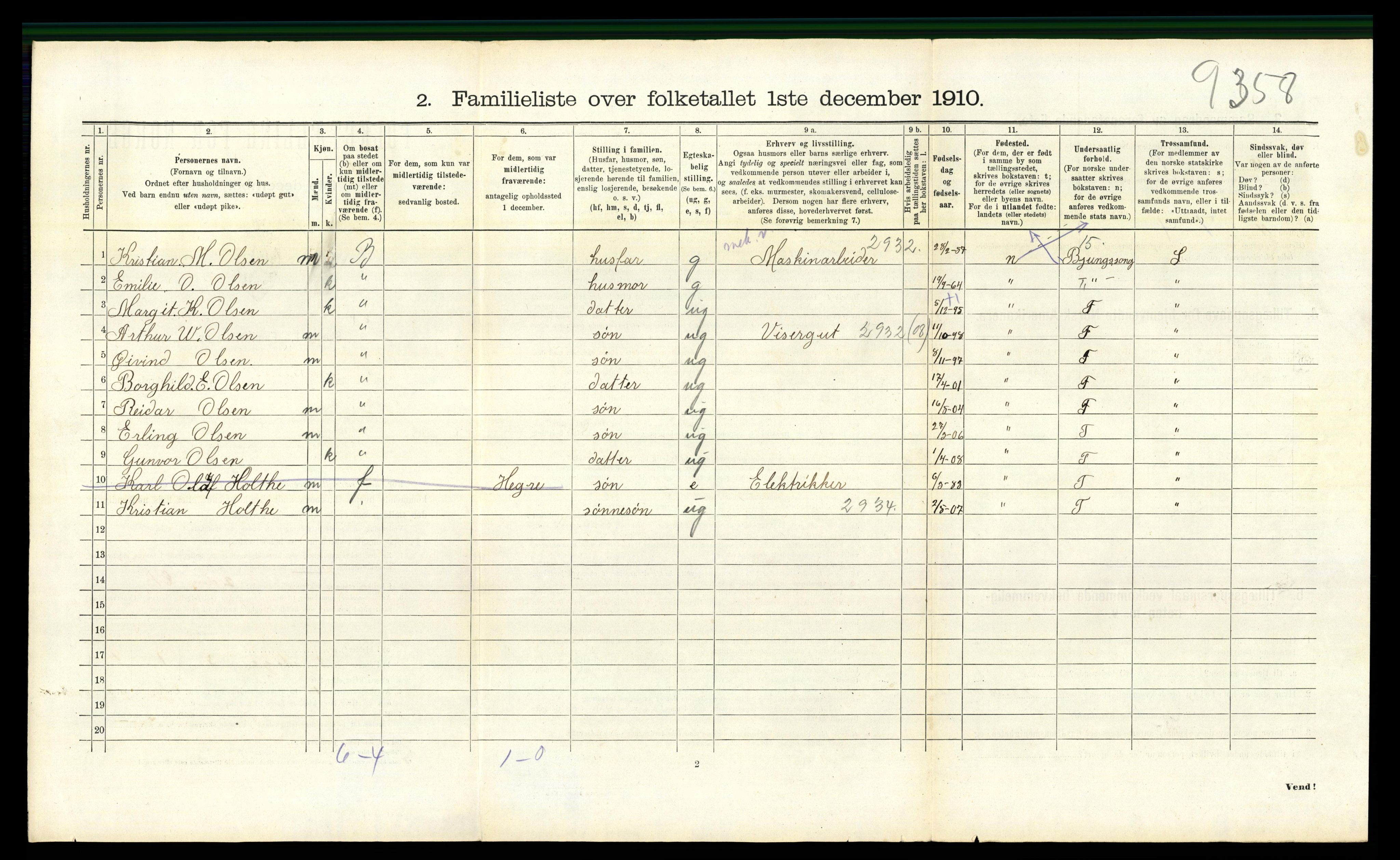 RA, 1910 census for Trondheim, 1910, p. 23148