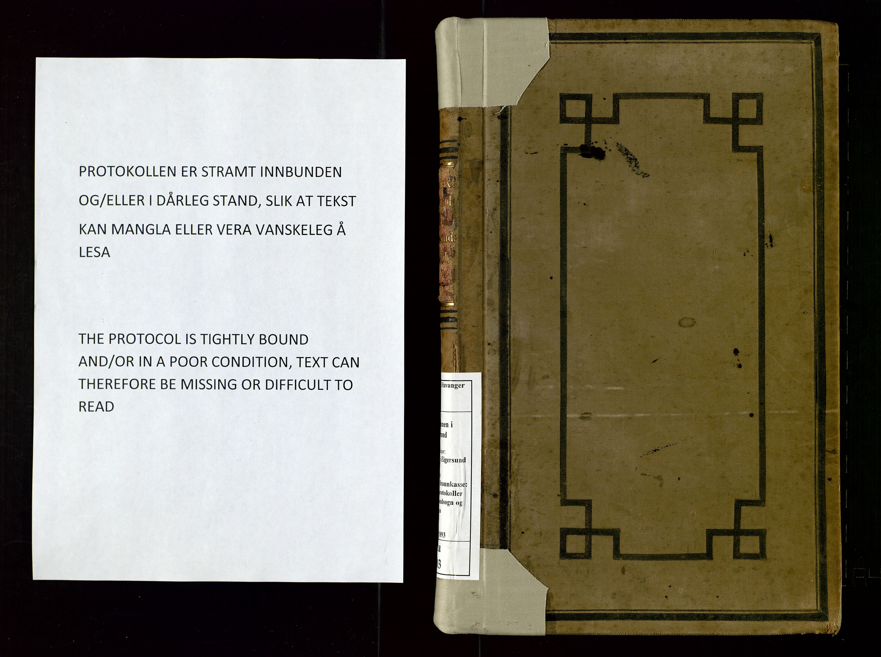 Eigersund lensmannskontor, SAST/A-100171/Goa/L0003: "Brandtaxations-protokol", 1876-1893