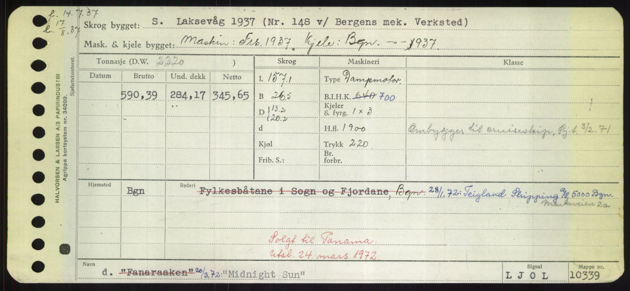 Sjøfartsdirektoratet med forløpere, Skipsmålingen, RA/S-1627/H/Hd/L0024: Fartøy, M-Mim, p. 561