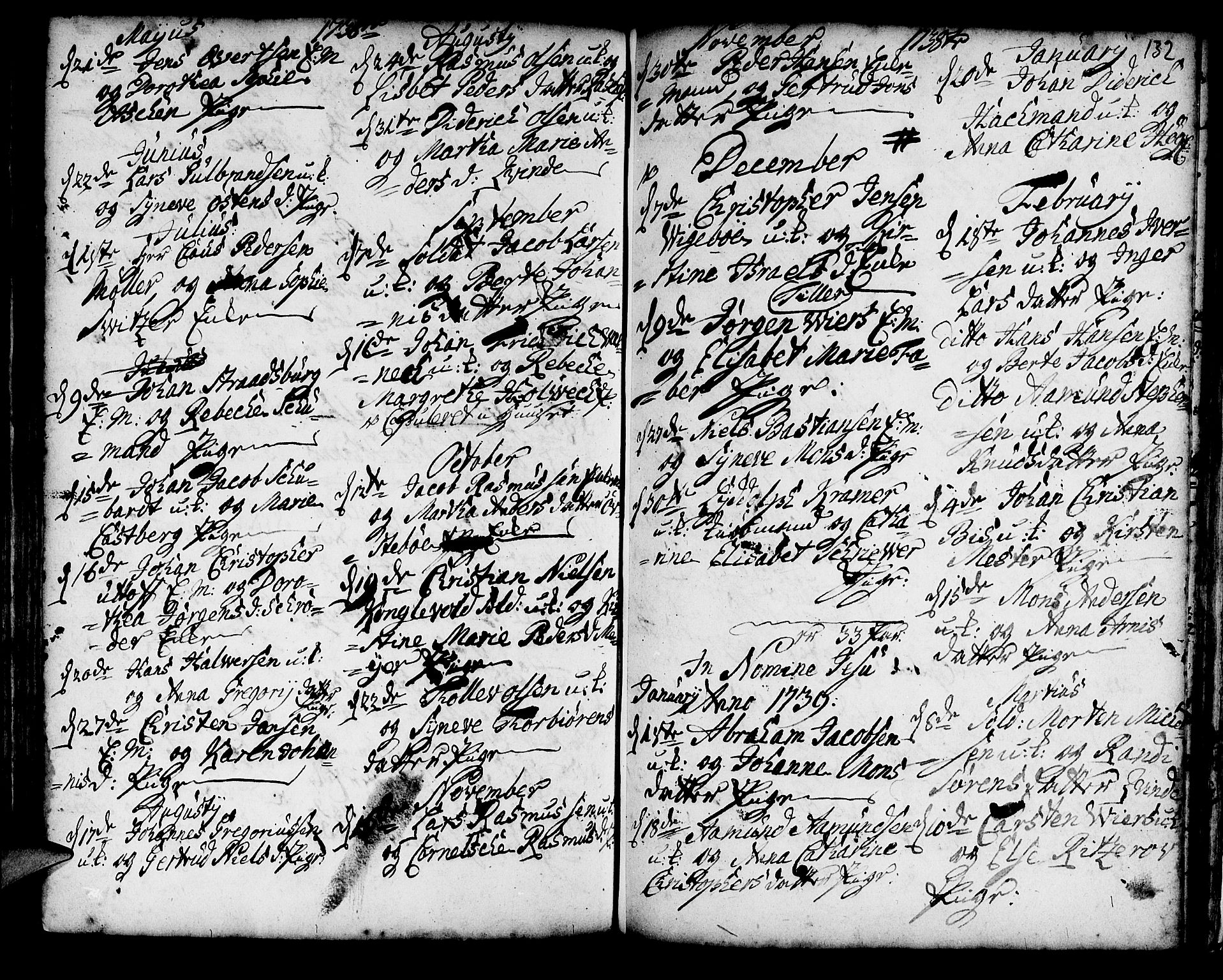 Korskirken sokneprestembete, AV/SAB-A-76101/H/Haa/L0008: Parish register (official) no. A 8, 1698-1747, p. 132