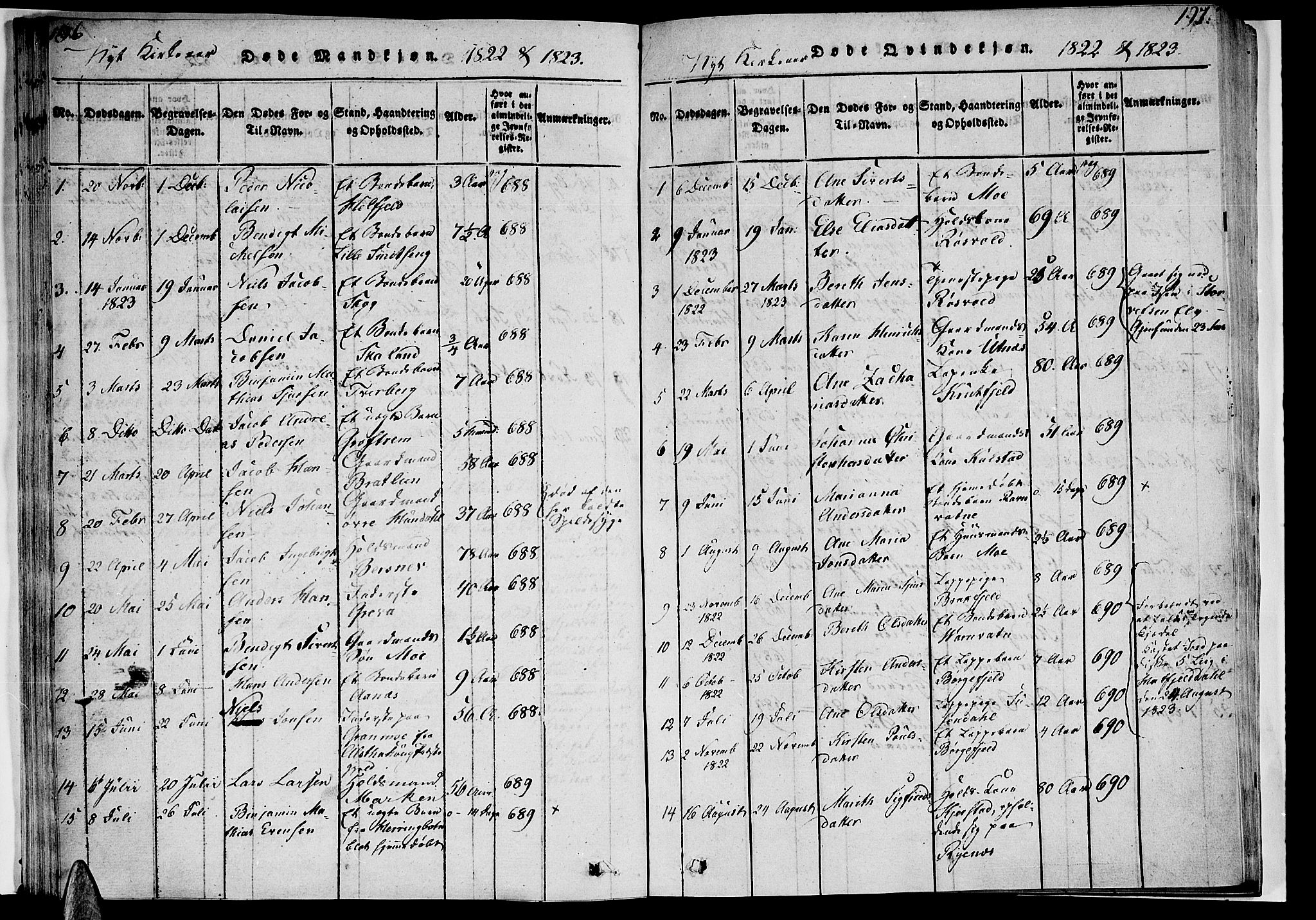 Ministerialprotokoller, klokkerbøker og fødselsregistre - Nordland, SAT/A-1459/820/L0288: Parish register (official) no. 820A09, 1820-1825, p. 196-197