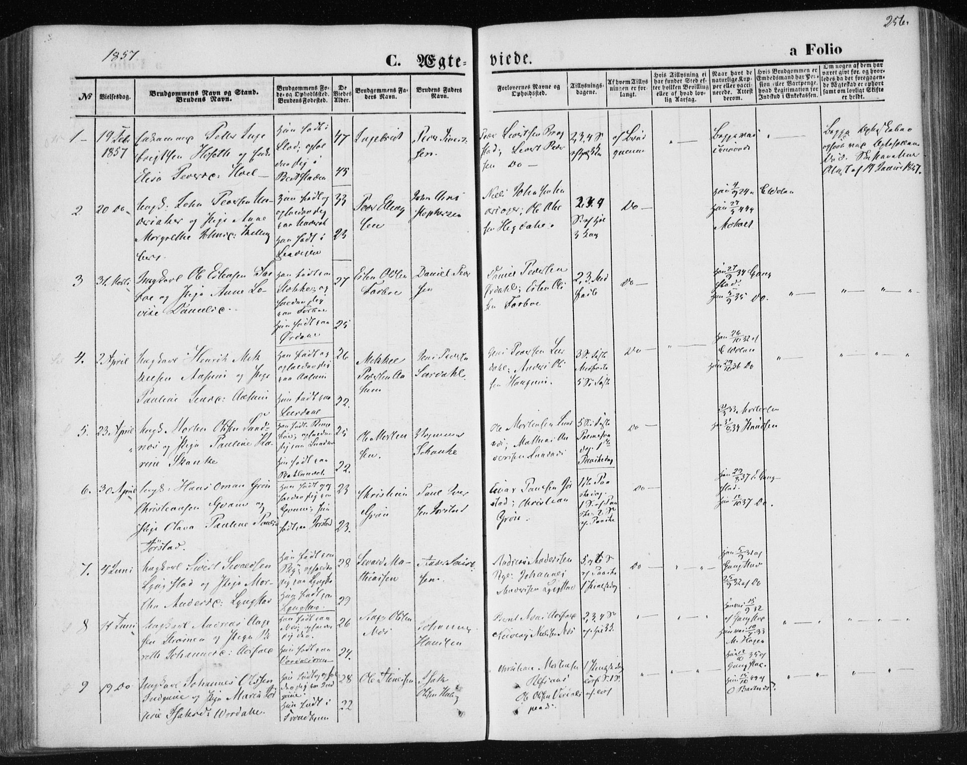 Ministerialprotokoller, klokkerbøker og fødselsregistre - Nord-Trøndelag, SAT/A-1458/730/L0283: Parish register (official) no. 730A08, 1855-1865, p. 256