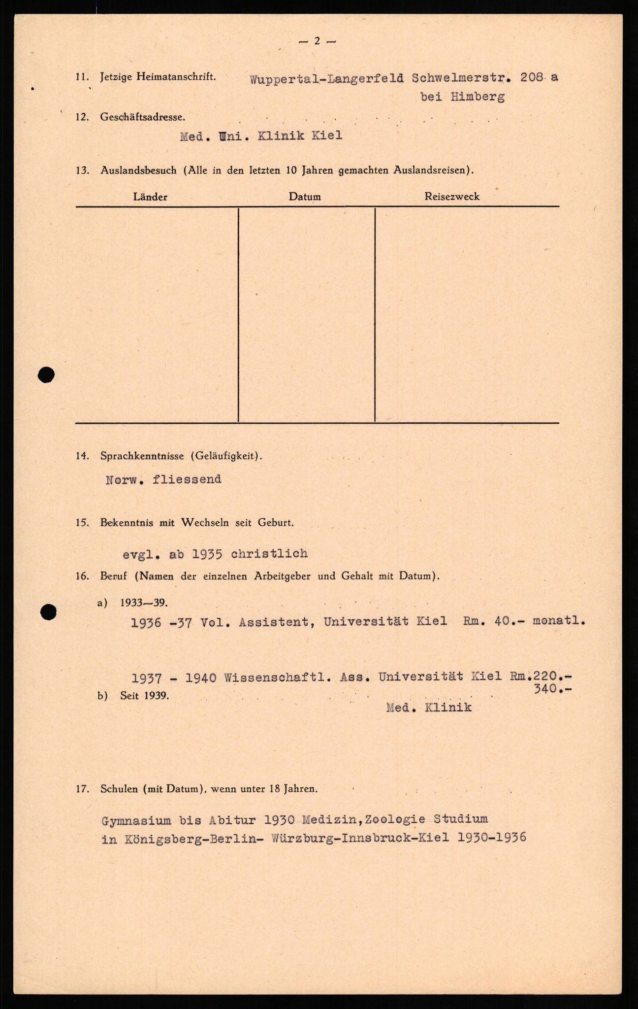 Forsvaret, Forsvarets overkommando II, AV/RA-RAFA-3915/D/Db/L0027: CI Questionaires. Tyske okkupasjonsstyrker i Norge. Tyskere., 1945-1946, p. 404