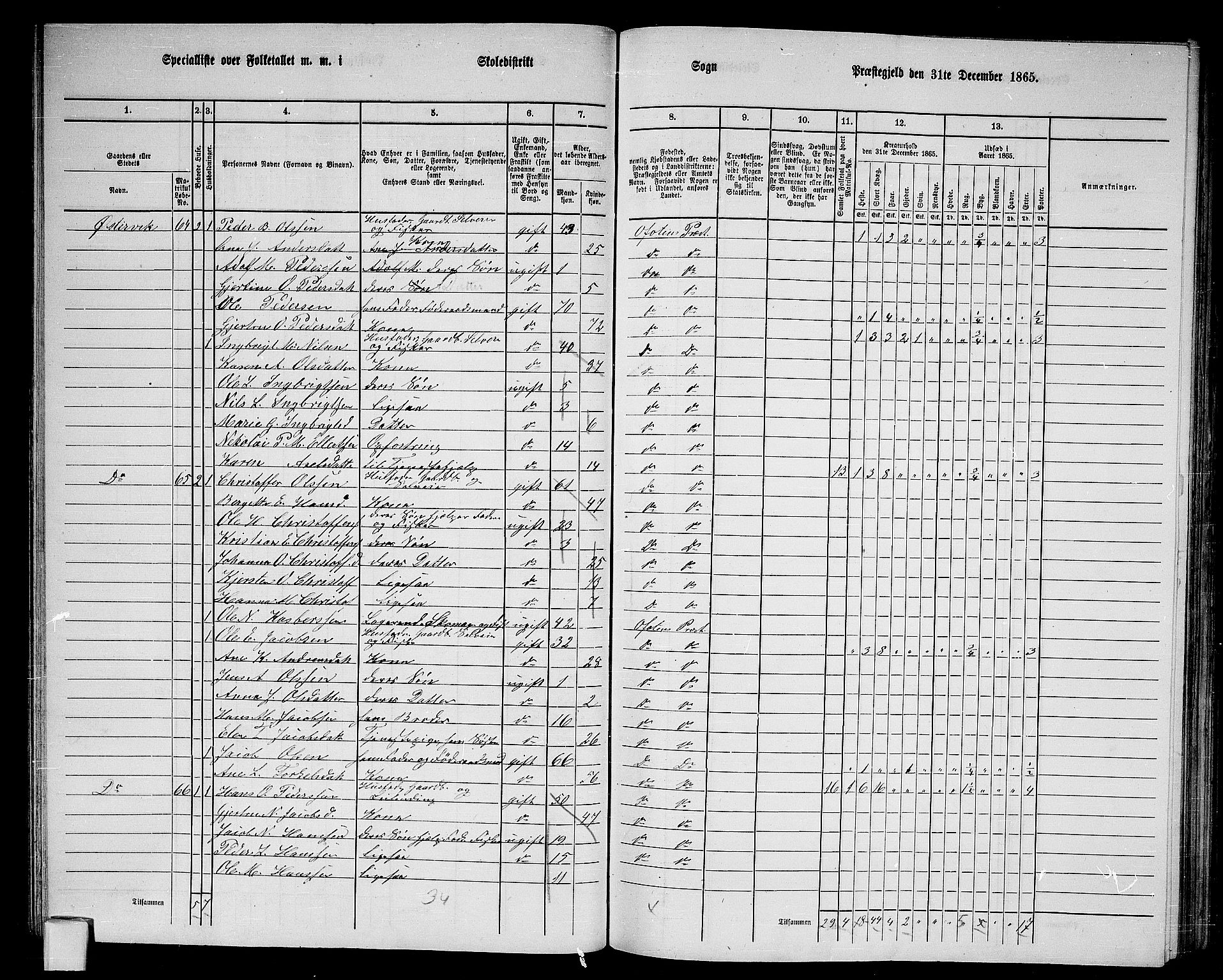 RA, 1865 census for Ofoten, 1865, p. 42