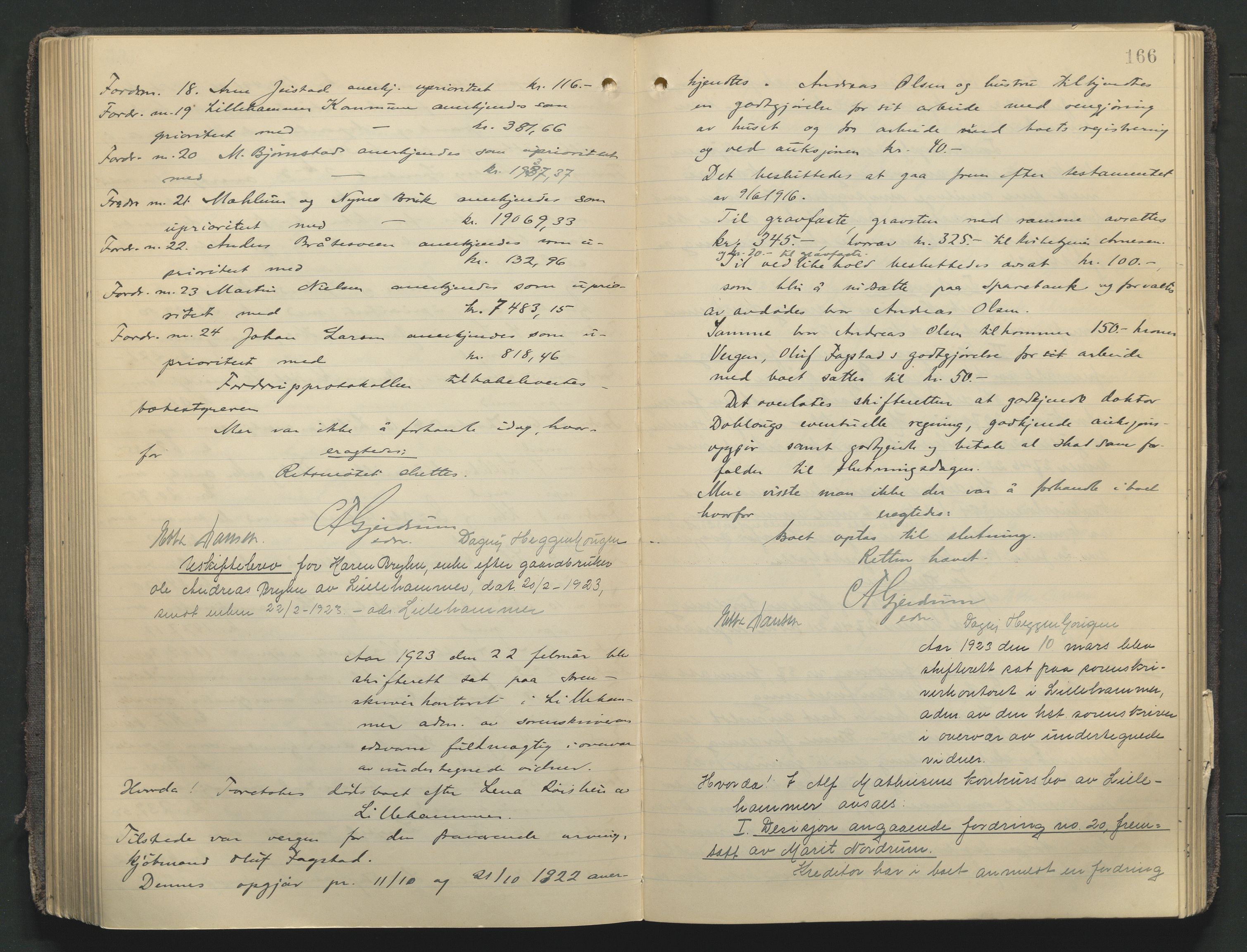 Sør-Gudbrandsdal tingrett, AV/SAH-TING-004/J/Ja/Jaf/L0002: Skifteregistrerings- og forhandlingsprotokoll - Lillehammer by, 1914-1925, p. 165