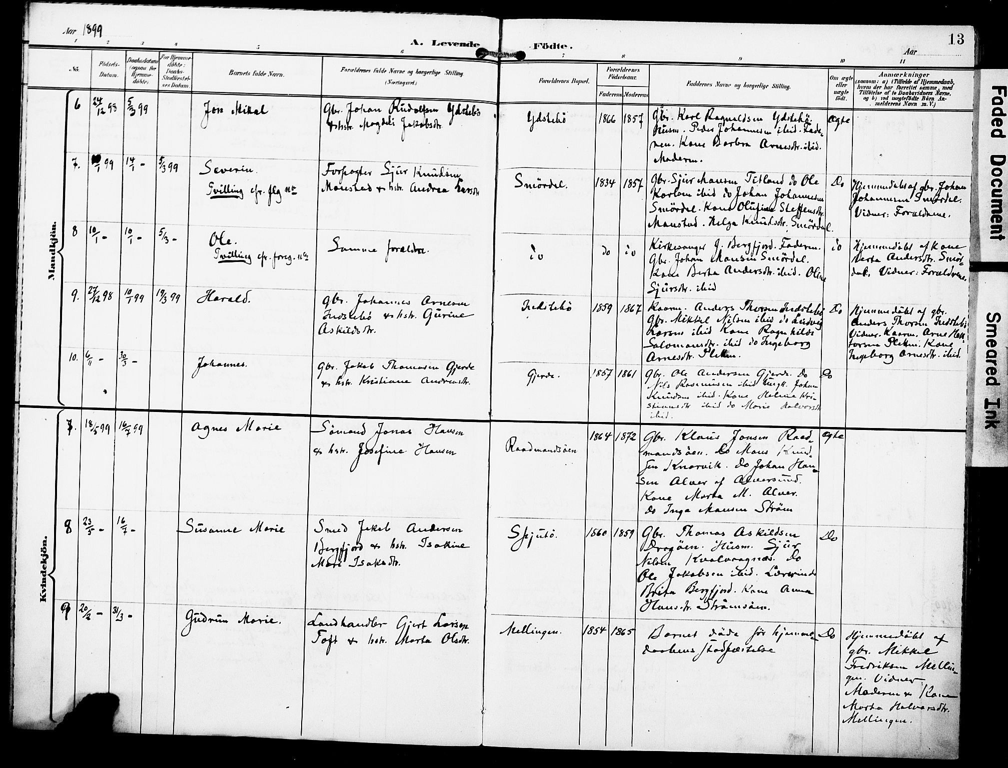 Lindås Sokneprestembete, AV/SAB-A-76701/H/Haa/Haae/L0002: Parish register (official) no. E 2, 1897-1912, p. 13