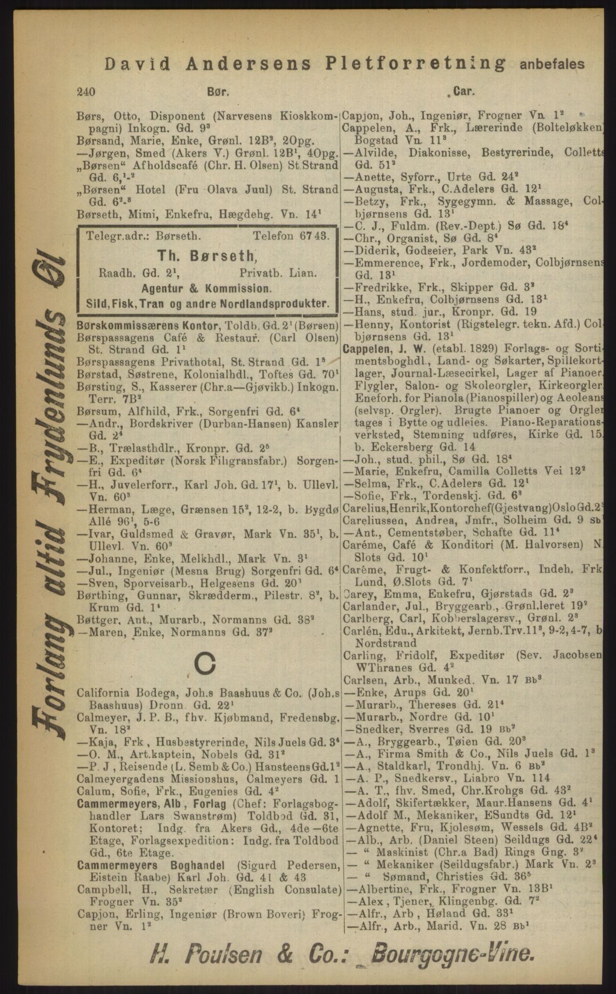 Kristiania/Oslo adressebok, PUBL/-, 1903, p. 240