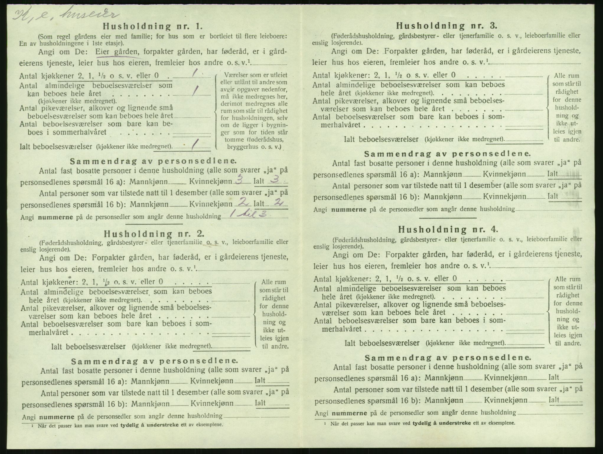 SAK, 1920 census for Øyestad, 1920, p. 987