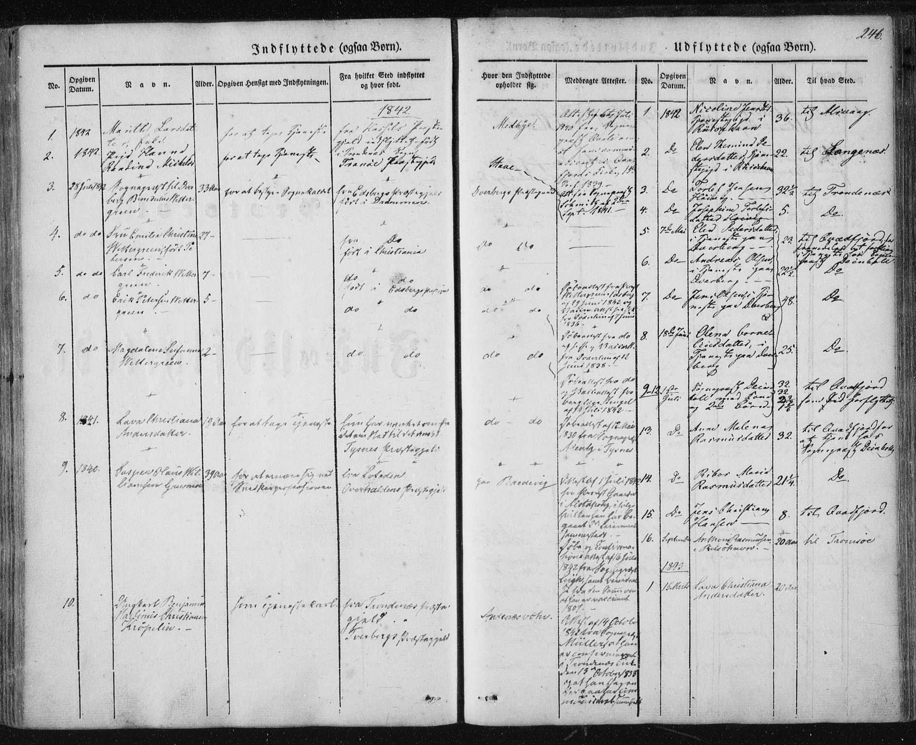 Ministerialprotokoller, klokkerbøker og fødselsregistre - Nordland, SAT/A-1459/897/L1396: Parish register (official) no. 897A04, 1842-1866, p. 246