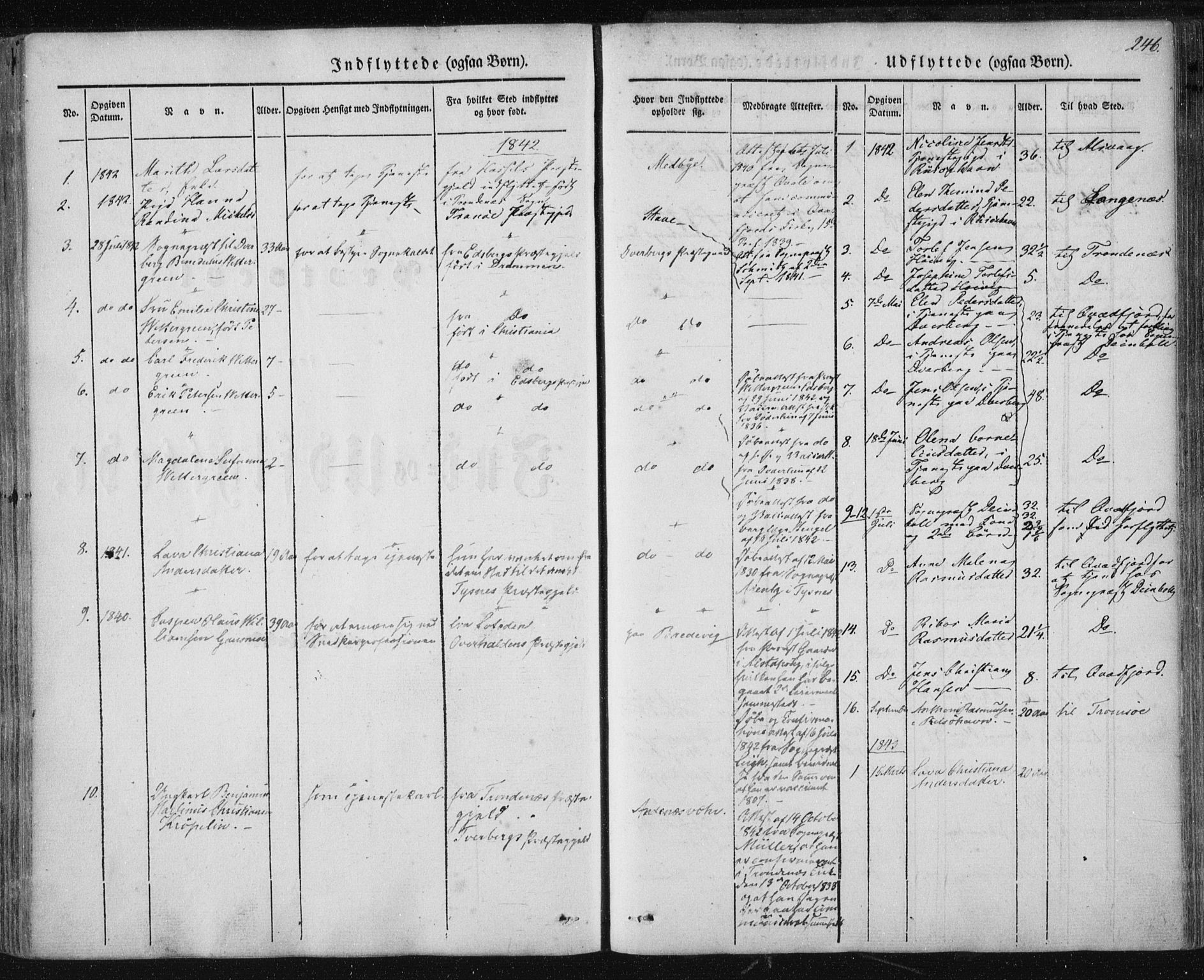 Ministerialprotokoller, klokkerbøker og fødselsregistre - Nordland, AV/SAT-A-1459/897/L1396: Parish register (official) no. 897A04, 1842-1866, p. 246